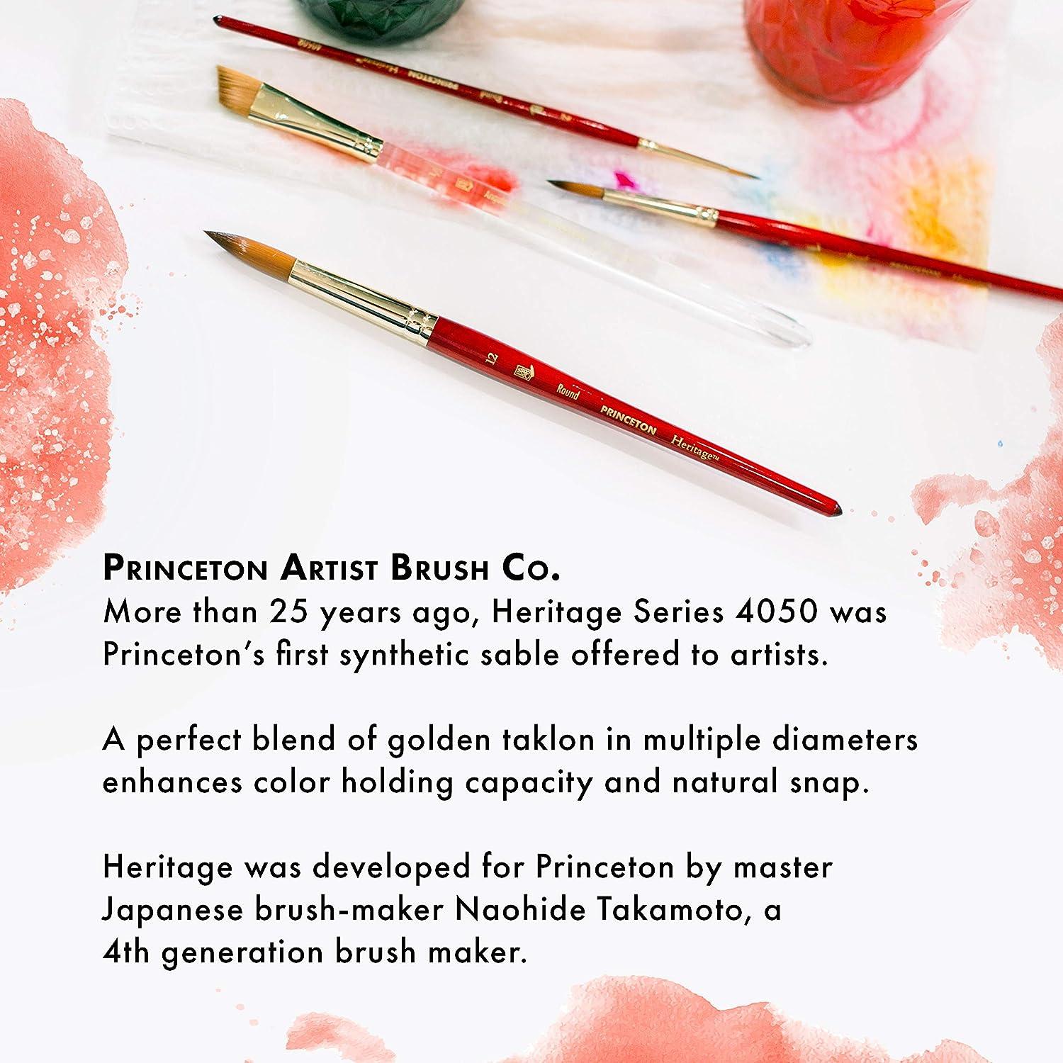 Princeton Heritage Series 4050 Synthetic Sable Paint Brush for Watercolor  Round 4