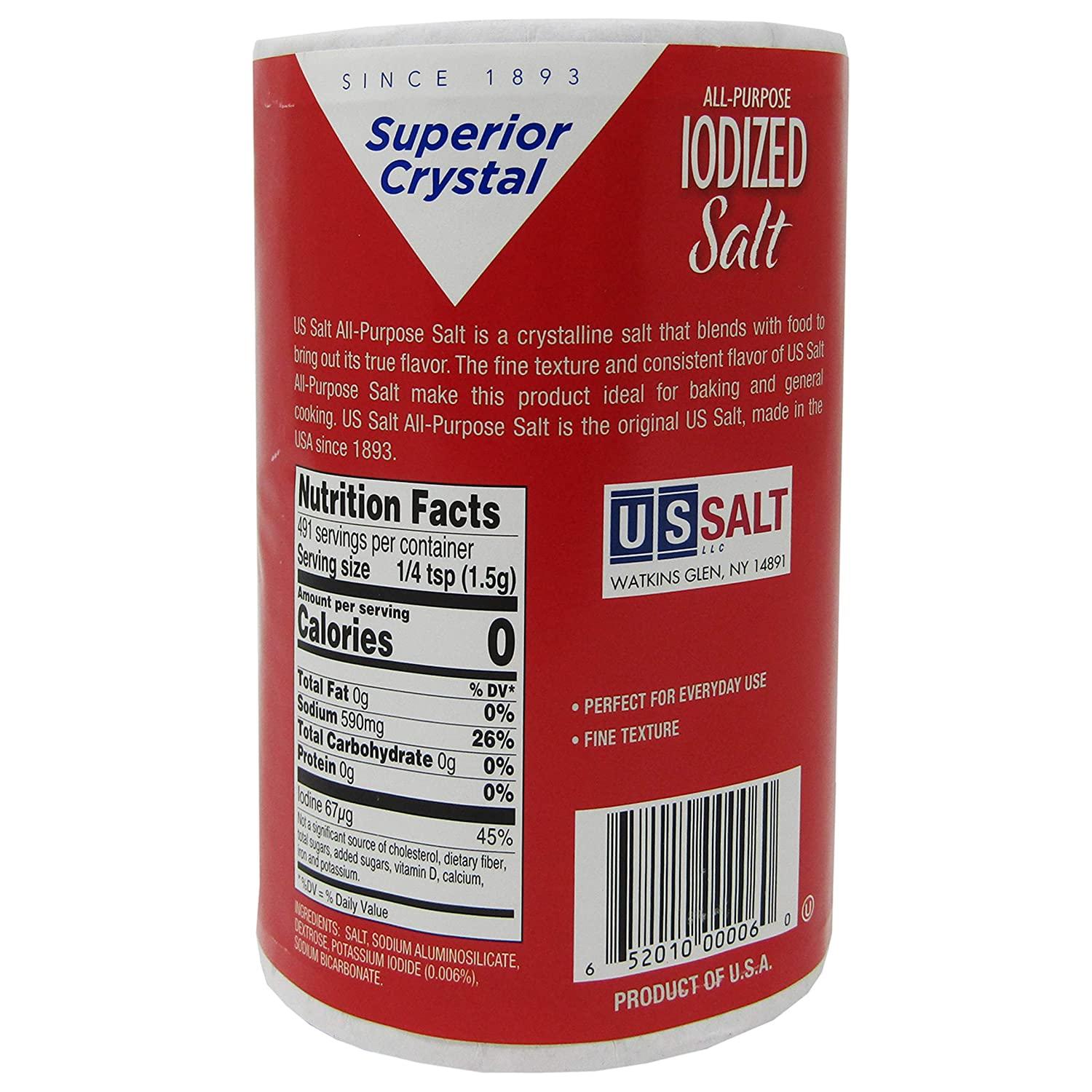 Salt Superior Crystal Iodised Salt 26oz 3 Pack Finely Refined Quality