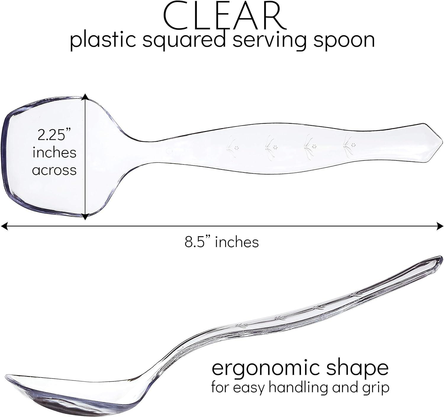Plasticpro Disposable Plastic Serving Spoons Durable Heavy Duty Premium  Serving Utensils Clear Pack of 4 4 Serving Spoons