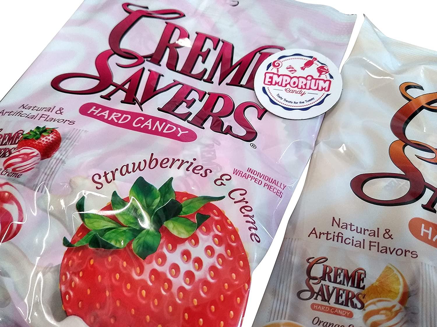 Emporium Candy Creme Savers Orange & Strawberry Creme, 3 oz Bag x 2