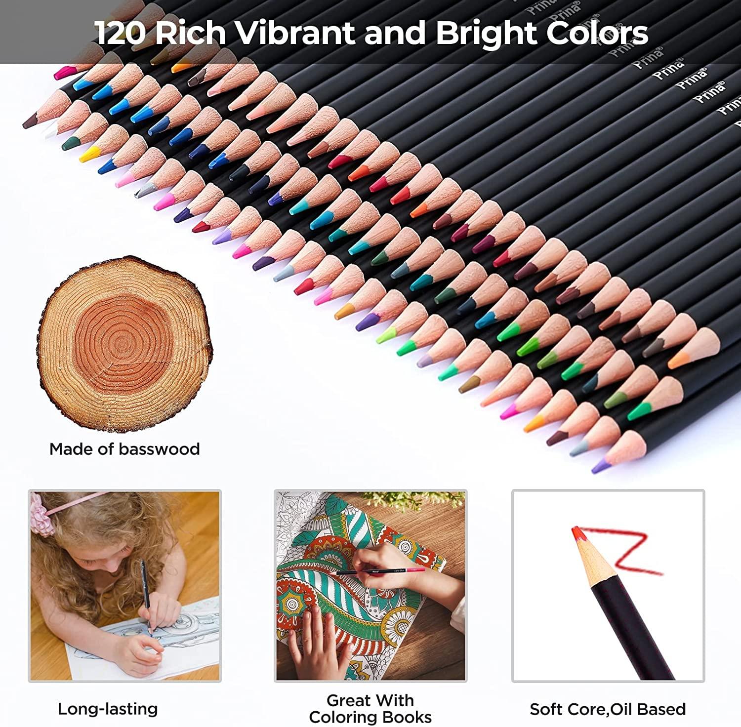Colored Pencils for Adult Coloring Book, 120 Color Pencils Set,  Professional Soft Core Vibrant Colores, Drawing Kit Coloring Pencils for  Sketching Shading, Christmas Gifts Art Supplies for Adults Kids