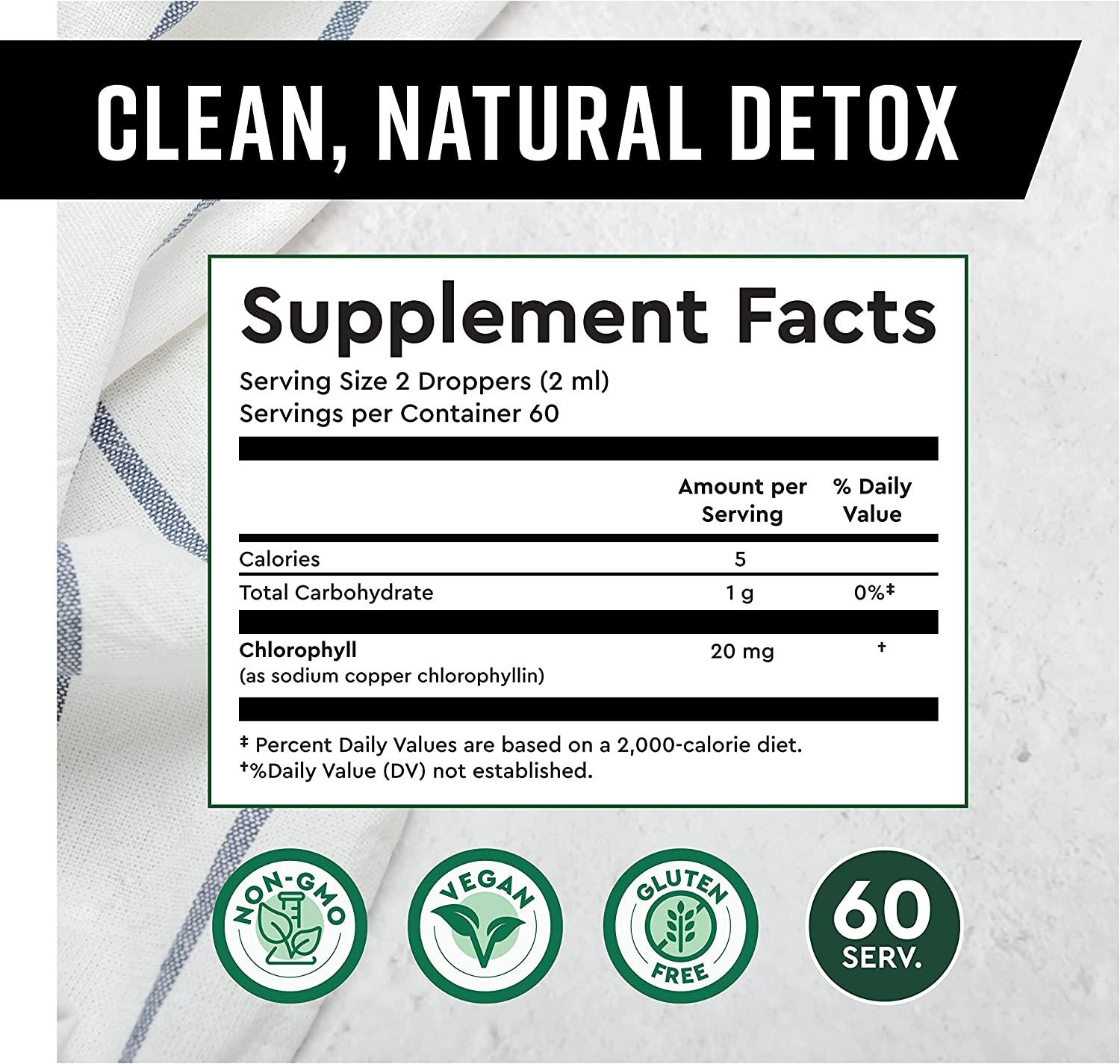 360 Nutrition Liquid Chlorophyll Drops with Peppermint Oil Natural