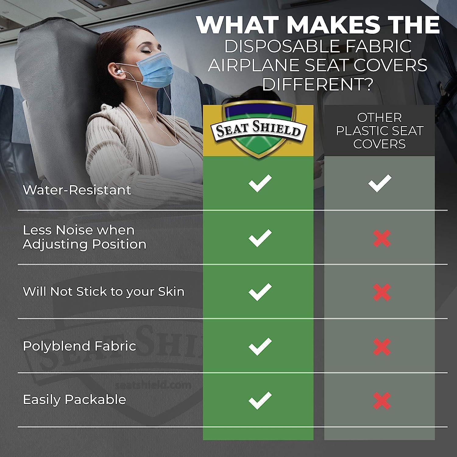 Waterproof SeatShield Disposable Airplane Cover - Travel Essential for ...