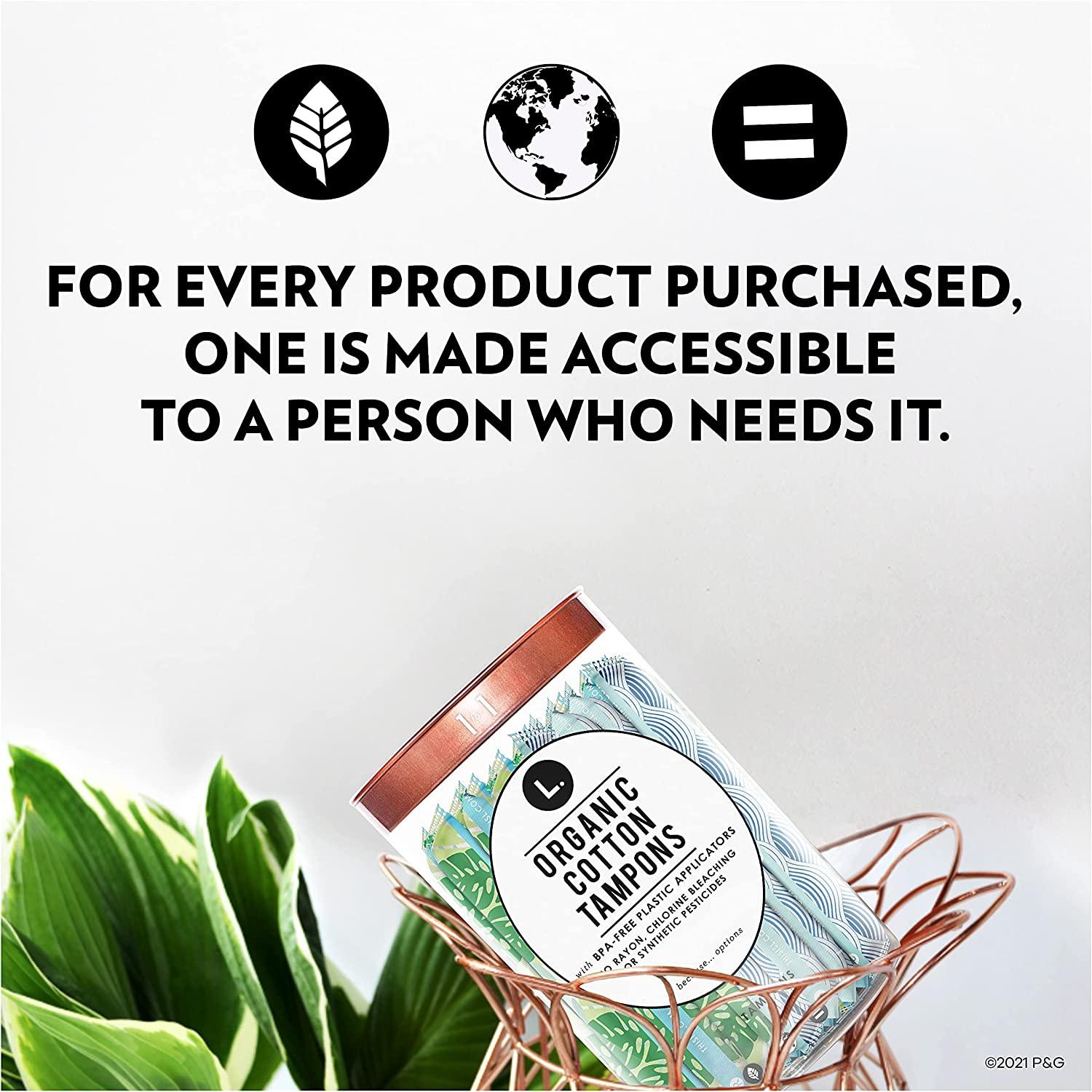 L. Organic Cotton Tampons Multipack, Regular/Super Absorbency, Free