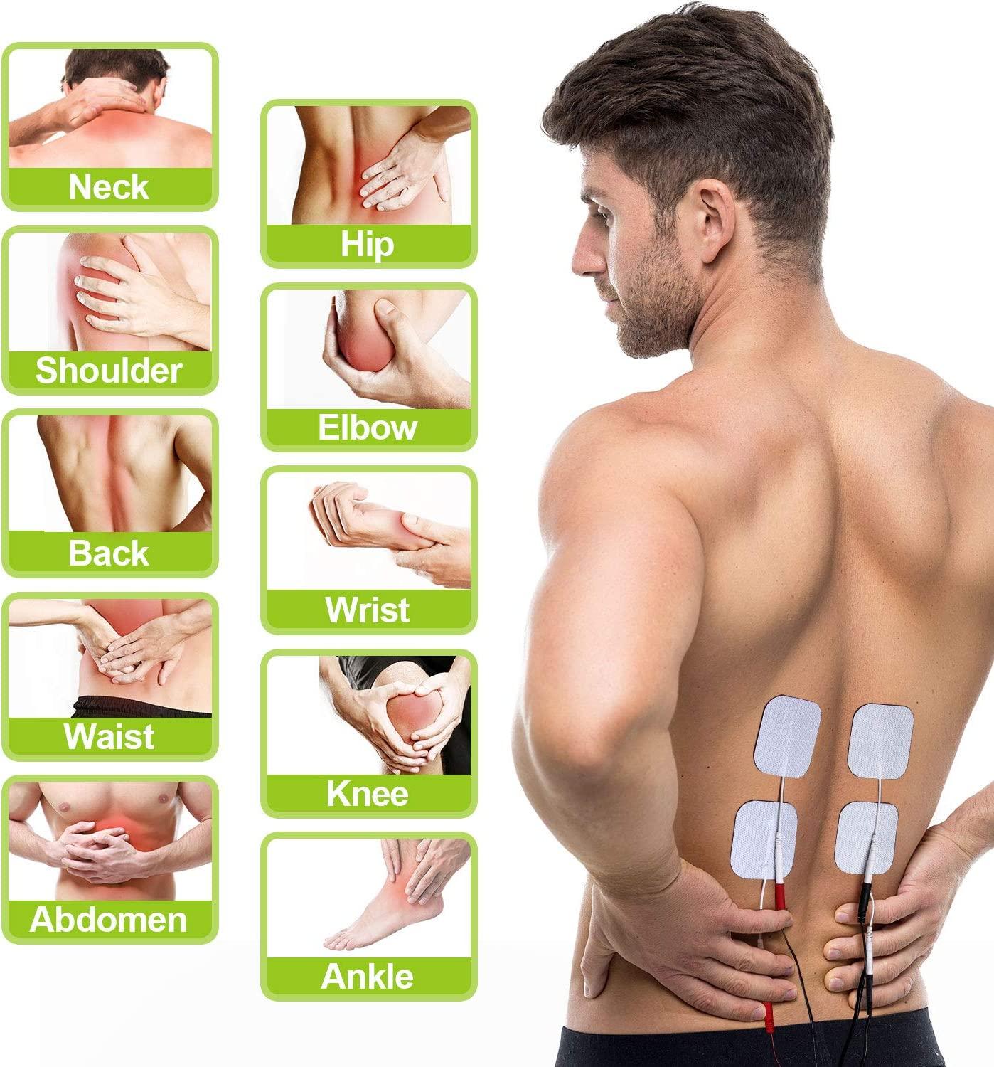 AUVON Rechargeable TENS Unit Muscle Stimulator, 24 Modes 4th Gen TENS  Machine with 8pcs 2x2 Premium Electrode Pads for Pain Relief