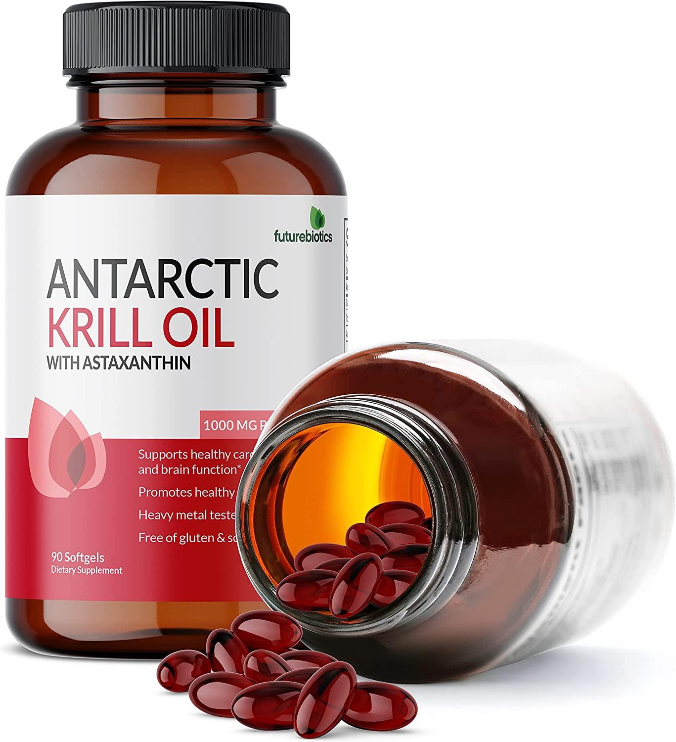 Futurebiotics Antarctic Krill Oil with Omega3s EPA, DHA, Astaxanthin