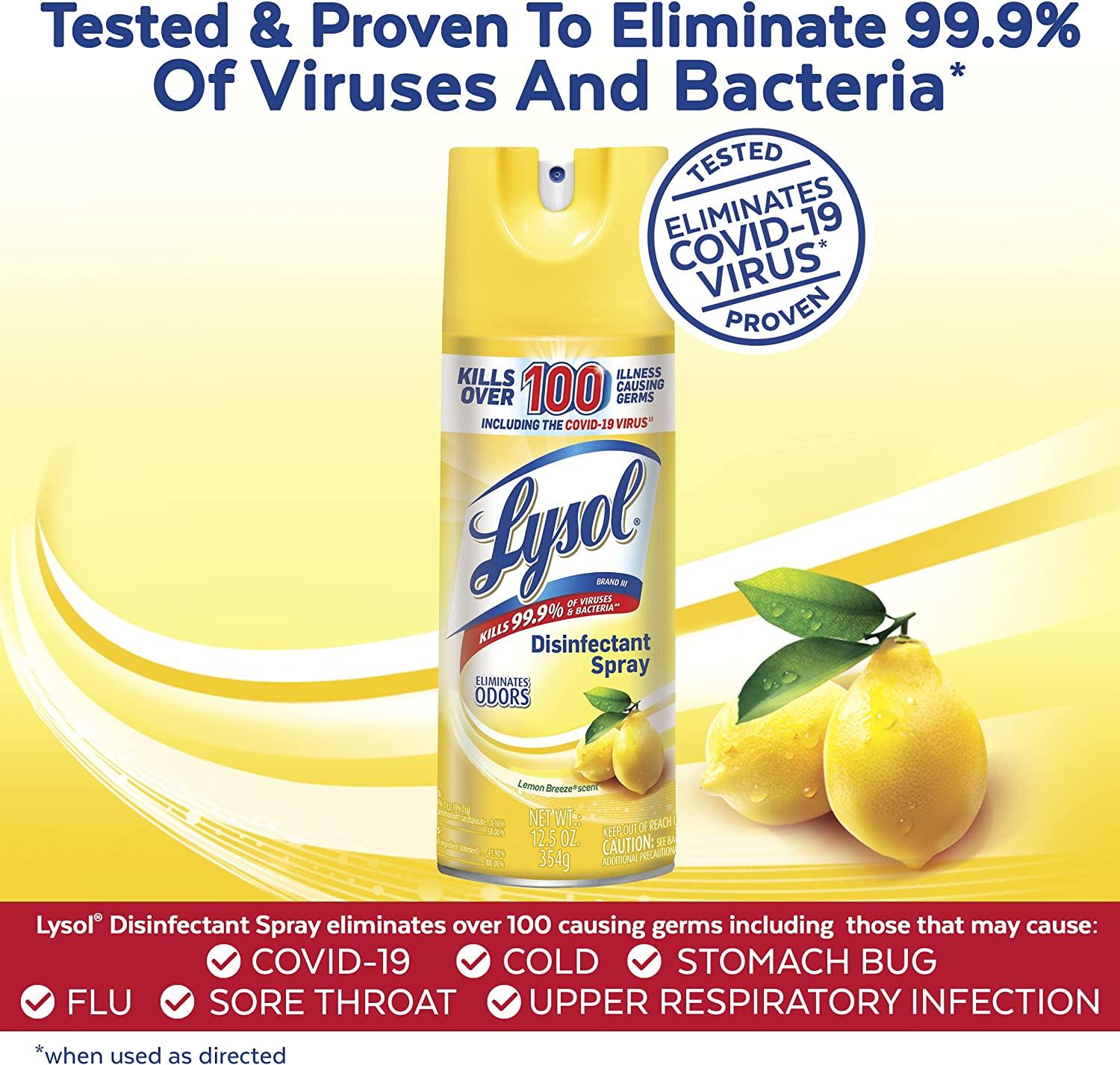 Lysol Disinfectant Spray, Sanitizing and Antibacterial Spray, For