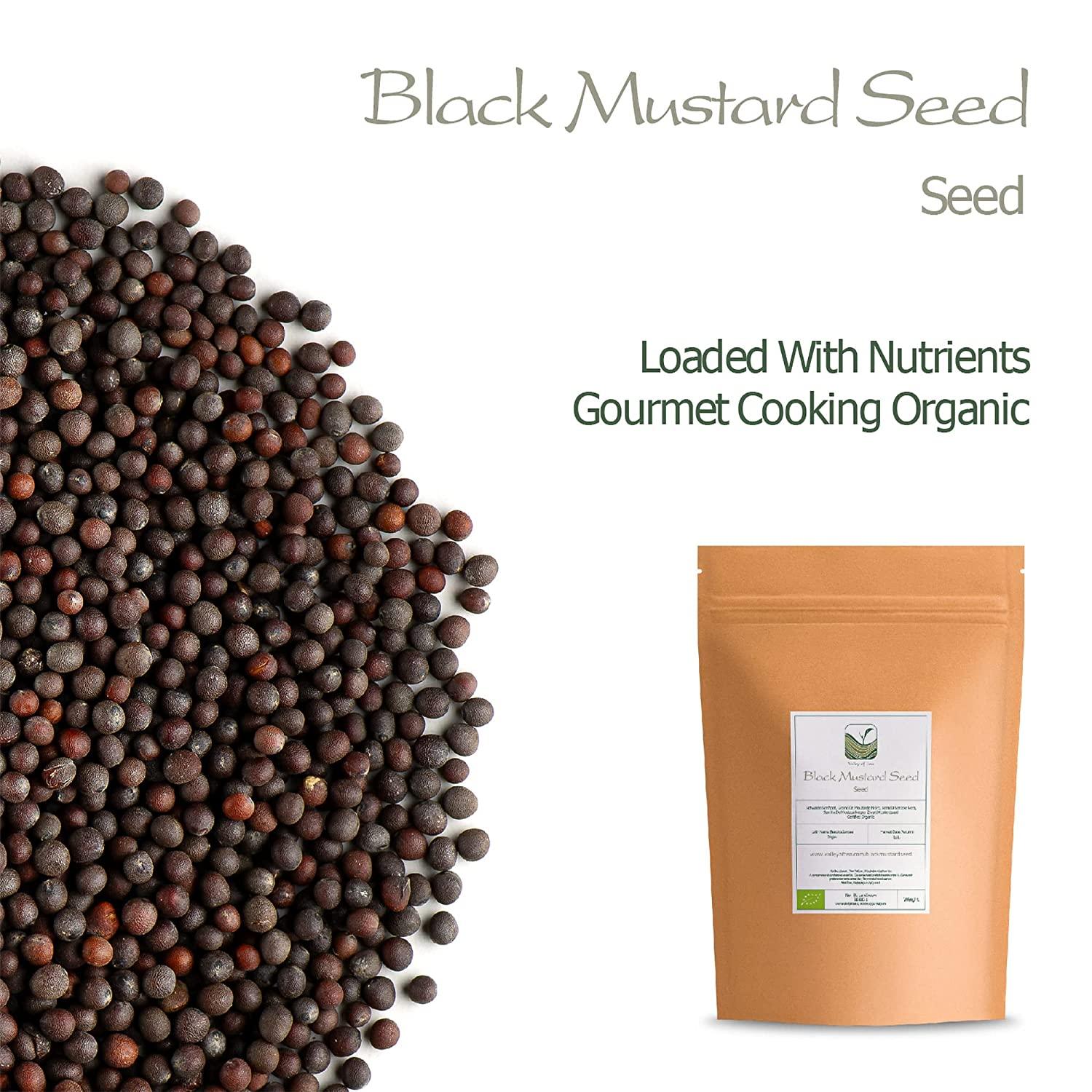 Organic Black Mustard Seeds 200g Spicy Cooking Ingredient Whole Dark Mustard Seed