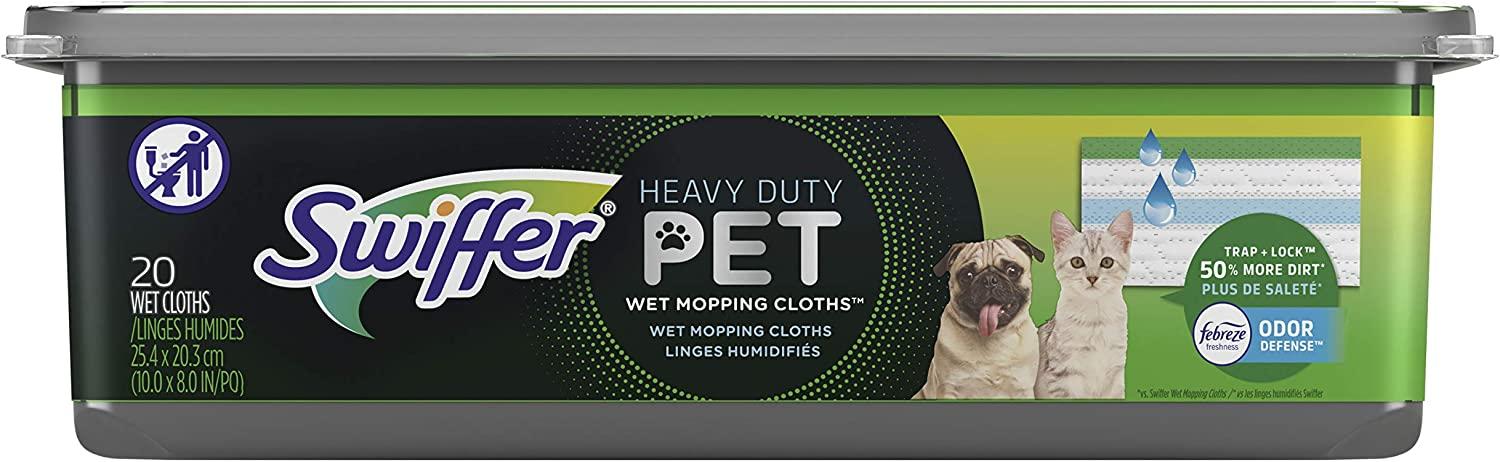Swiffer Heavy Duty Pet Dry Sweeping Cloth Refills with Febreze Odor Defense 20 ct