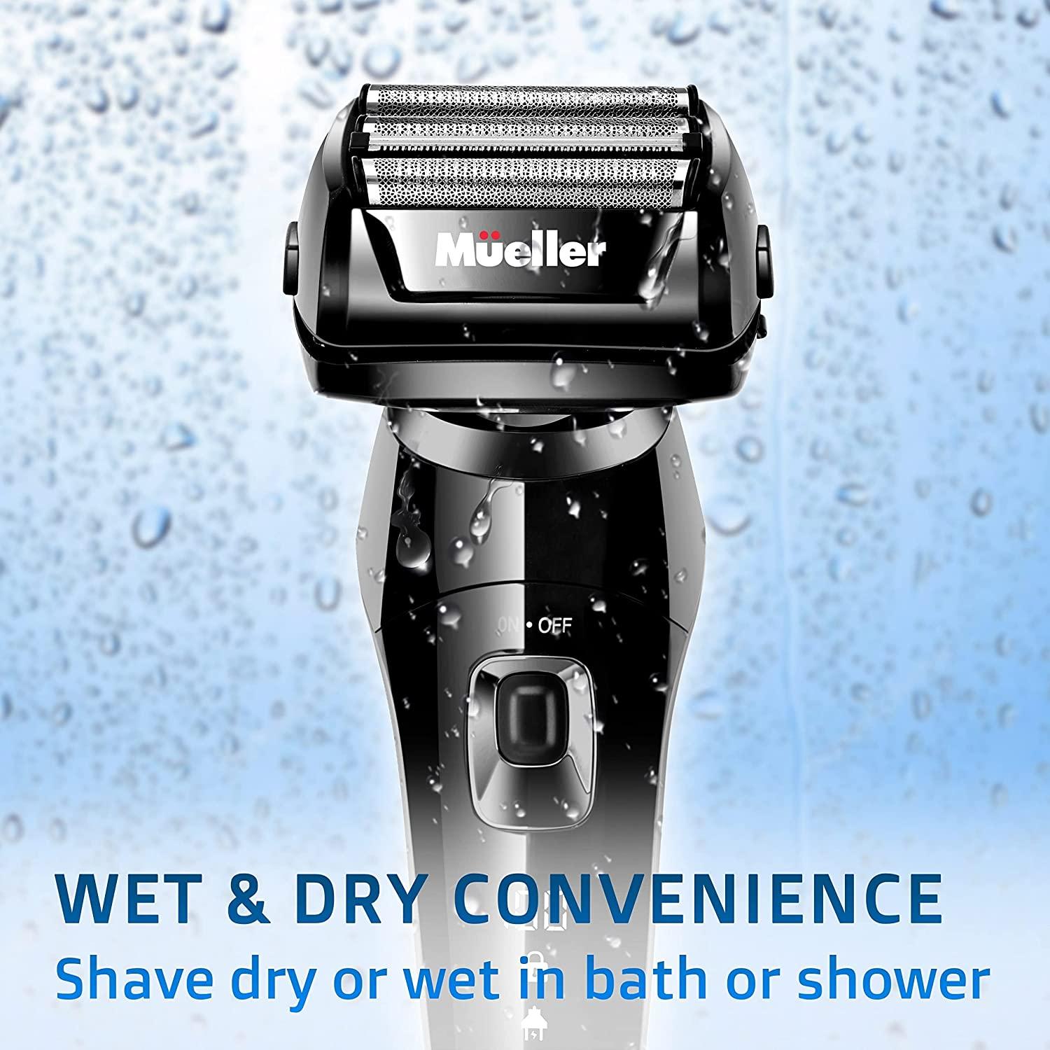 Mueller Electric Razor for Men 5Element Cutting System, Wet/Dry, Rechargeable, Precision