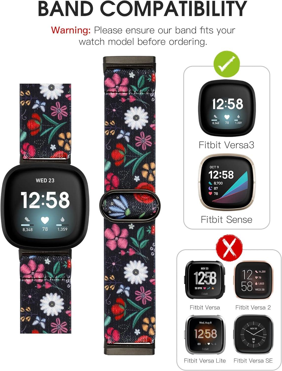 kwmobile Bracelet de Montre pour Fitbit Versa 4 / Sense 2 / Versa 3 / Sense - Taille S