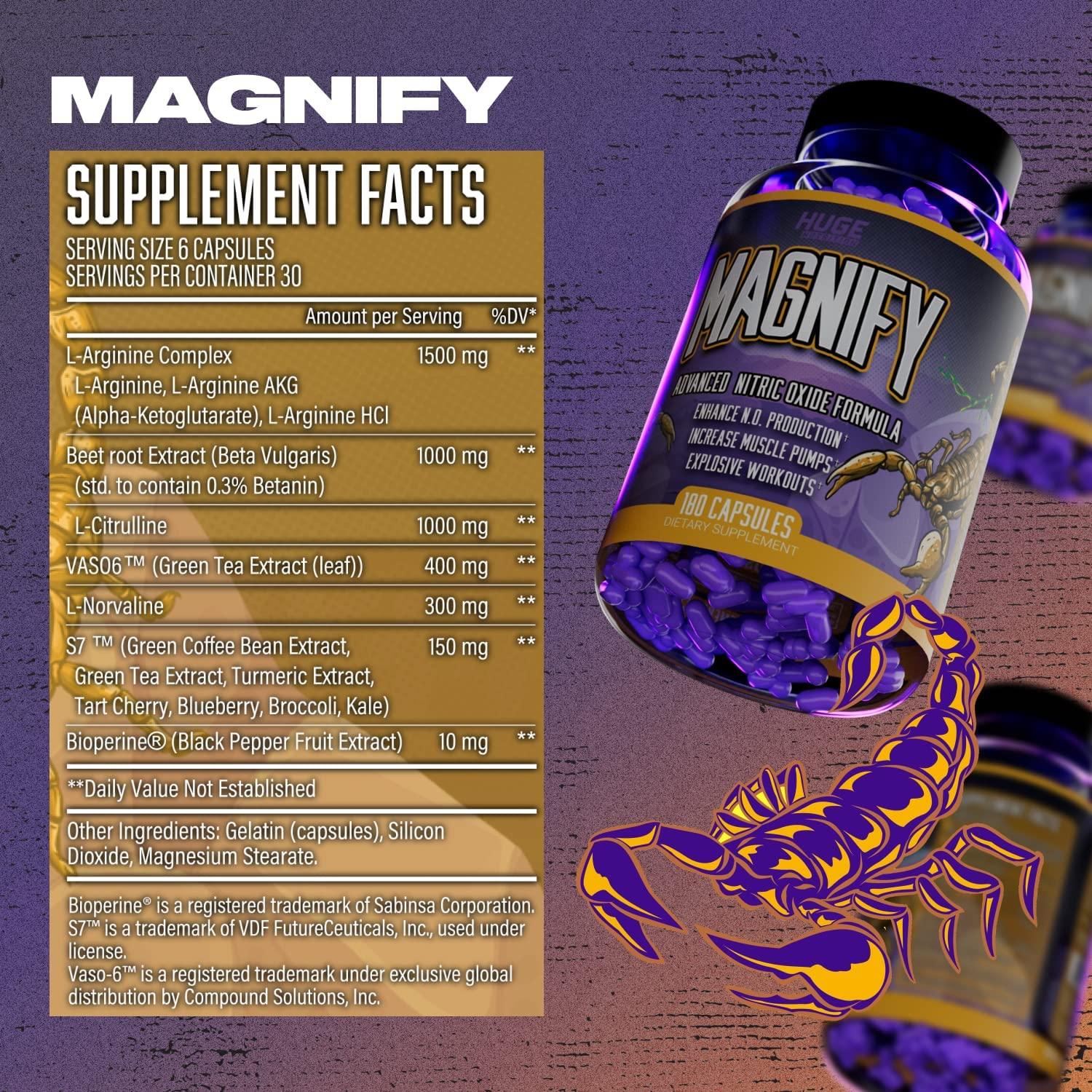 Huge Supplements Magnify Nitric Oxide Supplement Advanced N.O