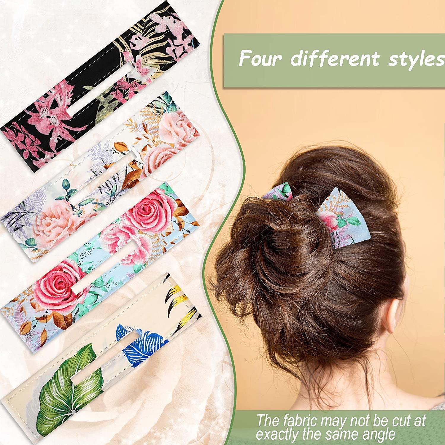 4 Pieces Deft Bun Hair Bun Maker Deft Bun for Hair Classy Multicolor