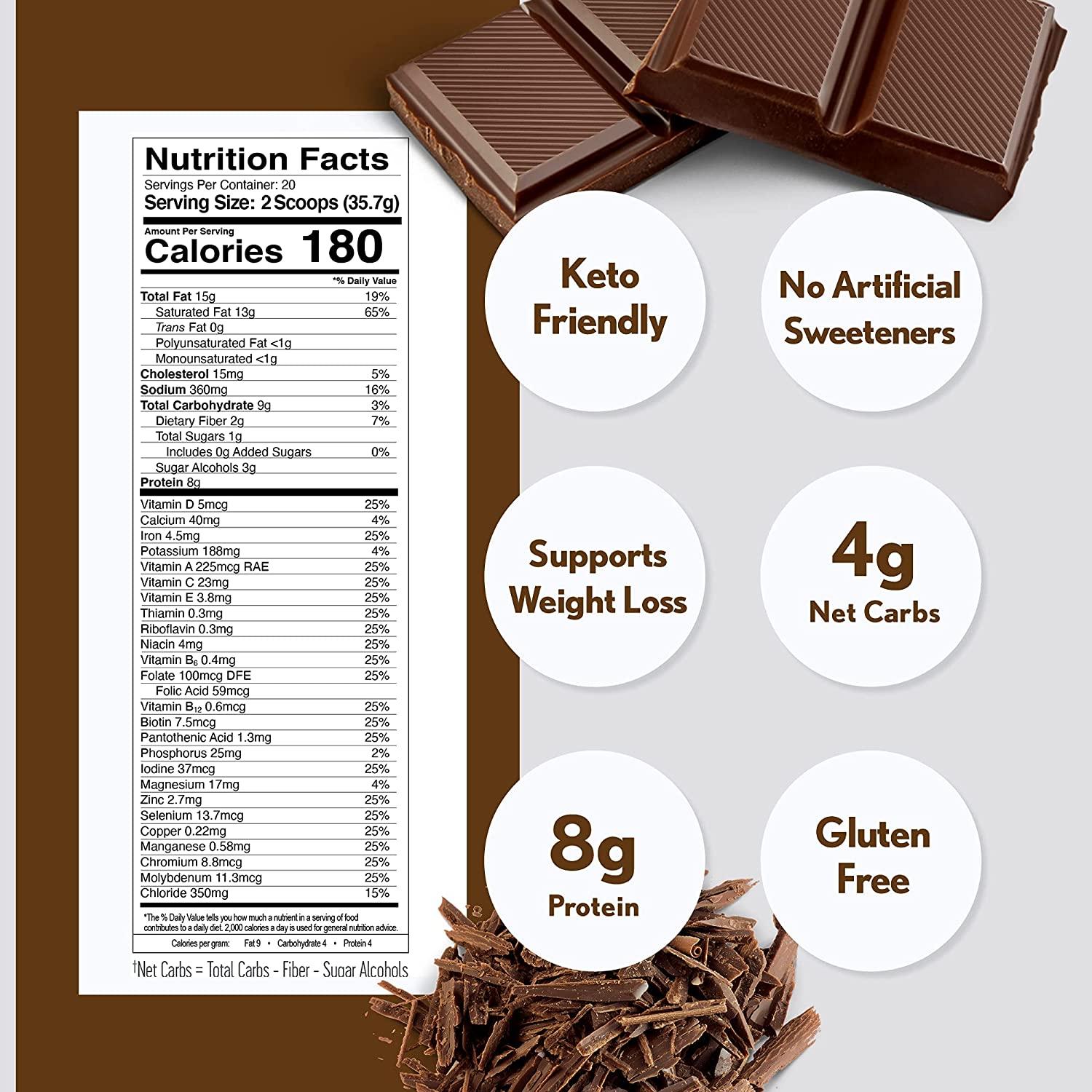 KetoLogic Keto Meal Replacement Shake Powder with MCT Oil and GrassFed