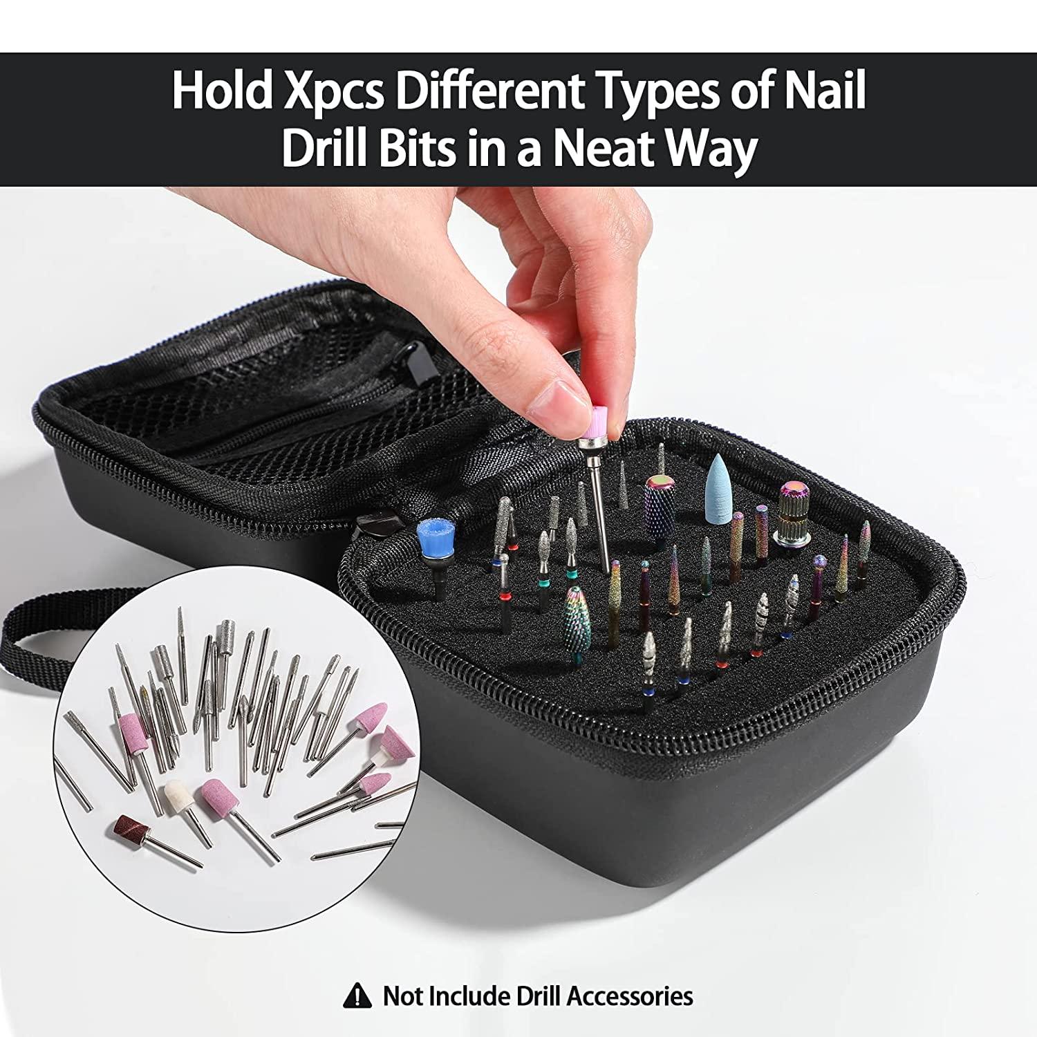 Nail Drill Bits nail polish dip powder kit storage Organizer Tavel carry  case