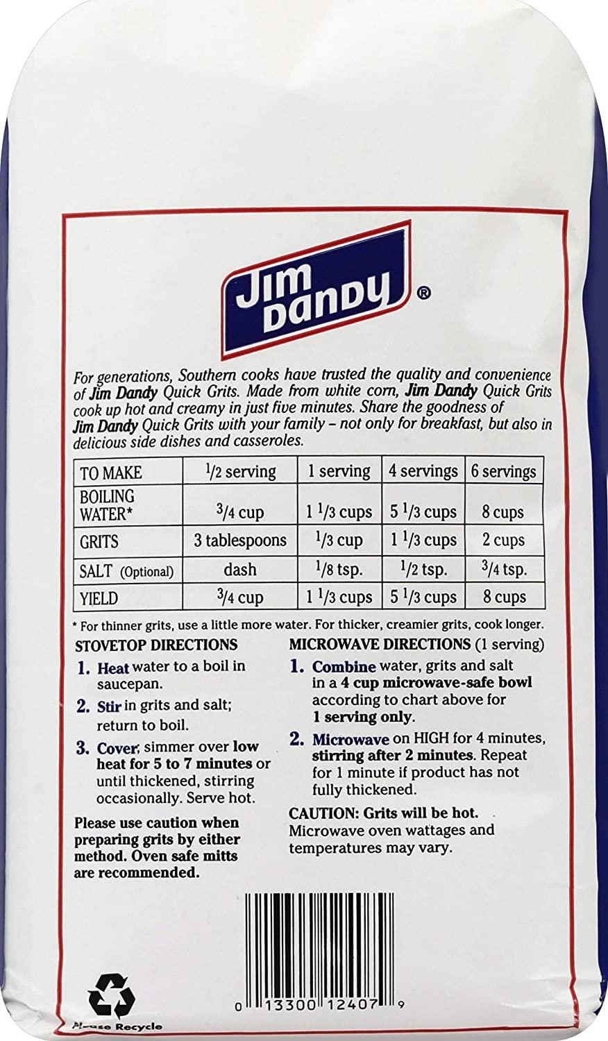 Hometown Foods Jim Dandy Quick Grits 5 lb Authentic Southern Grits 5