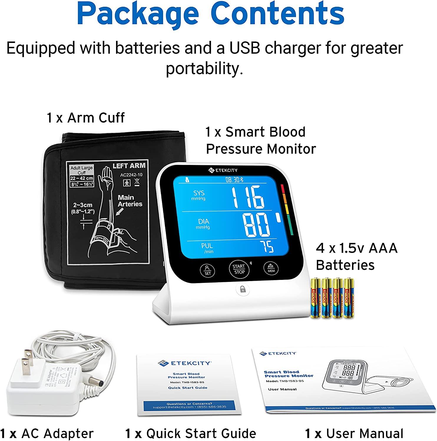 Blood Pressure Monitors - Package Etekcity Smart Blood Pressure