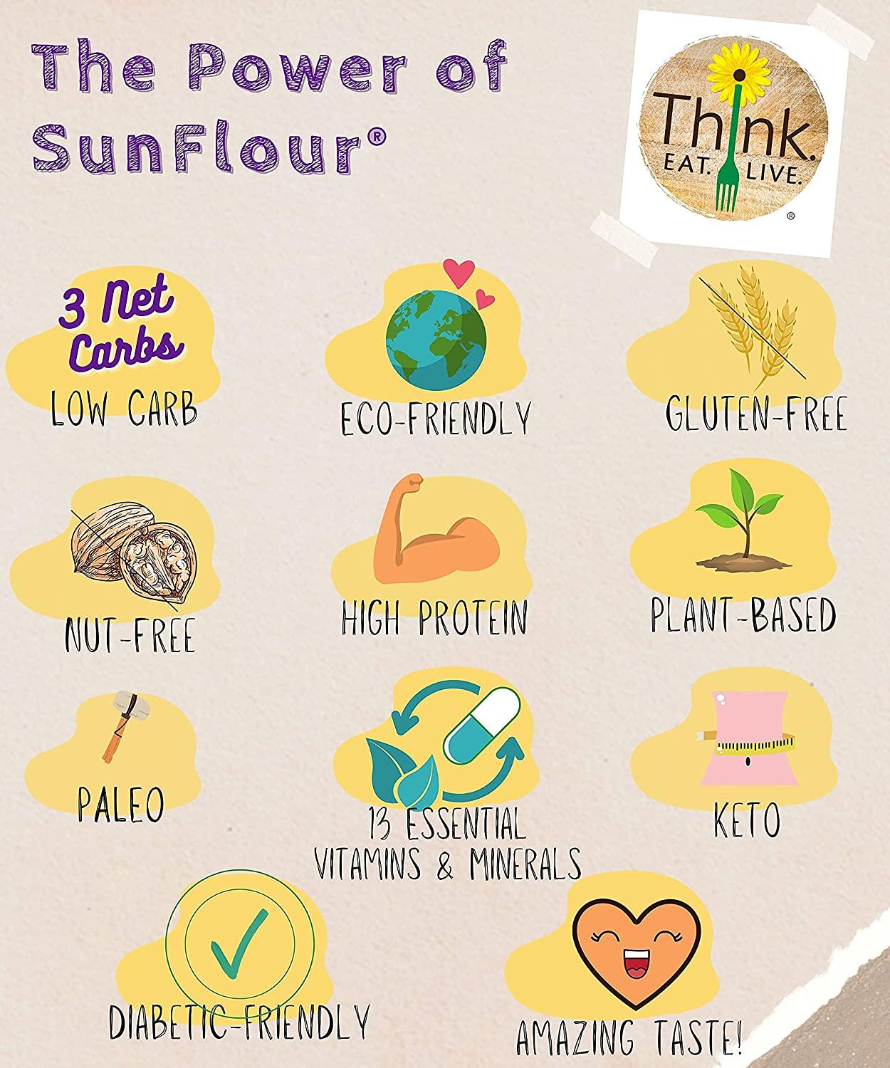 SunFlour Sunflower Seed Flour for Baking Low Carb, Gluten and Grain