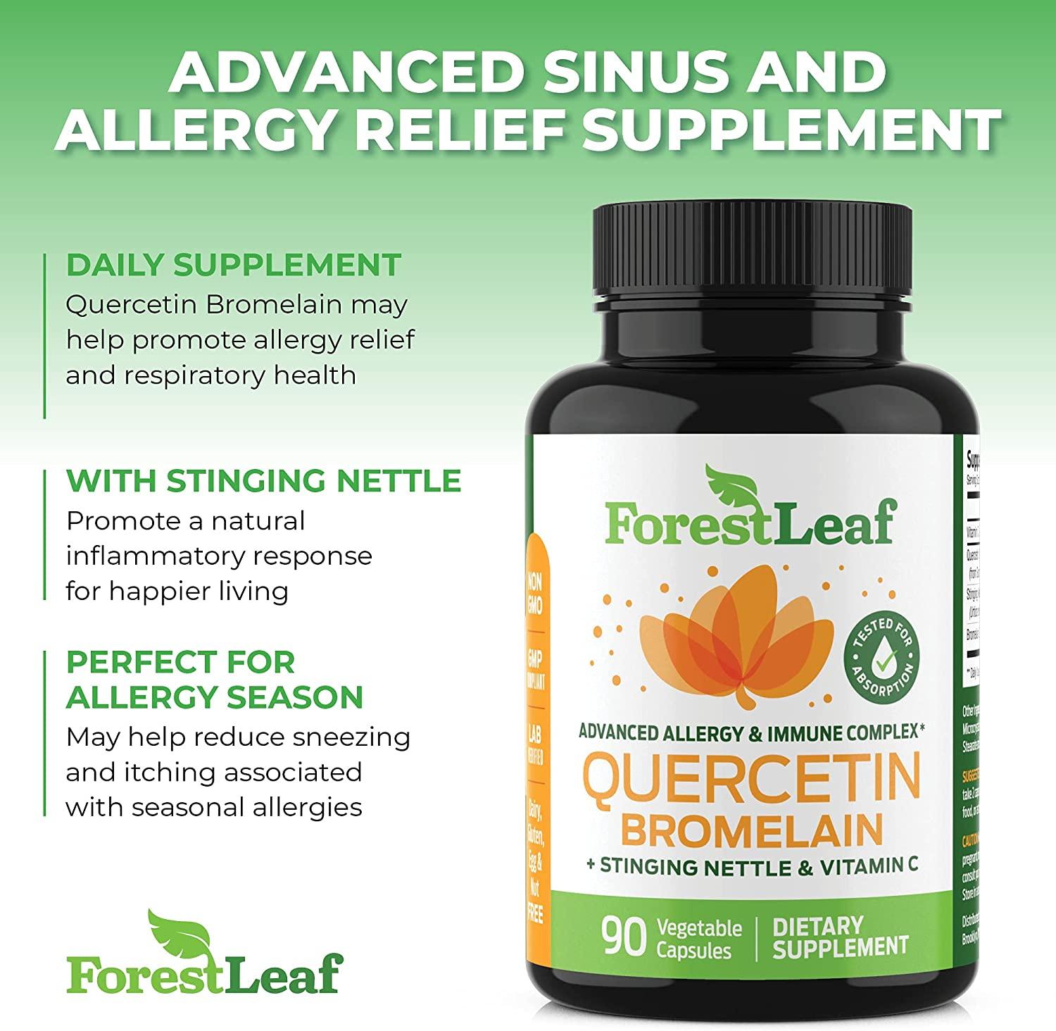 Forest Leaf Quercetin 500mg Quercetin with Bromelain, Vitamin C