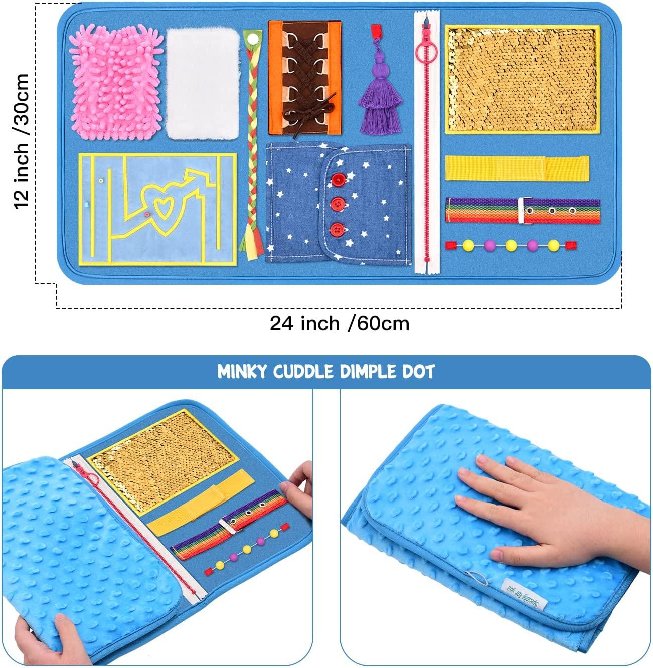KUMUNI Fidget Blanket, Dementia Activities for Seniors, Alzheimer's  Products, Aids in Therapy of Person with Autism, Alzheimers and  Dementia.(12 x 24 in)