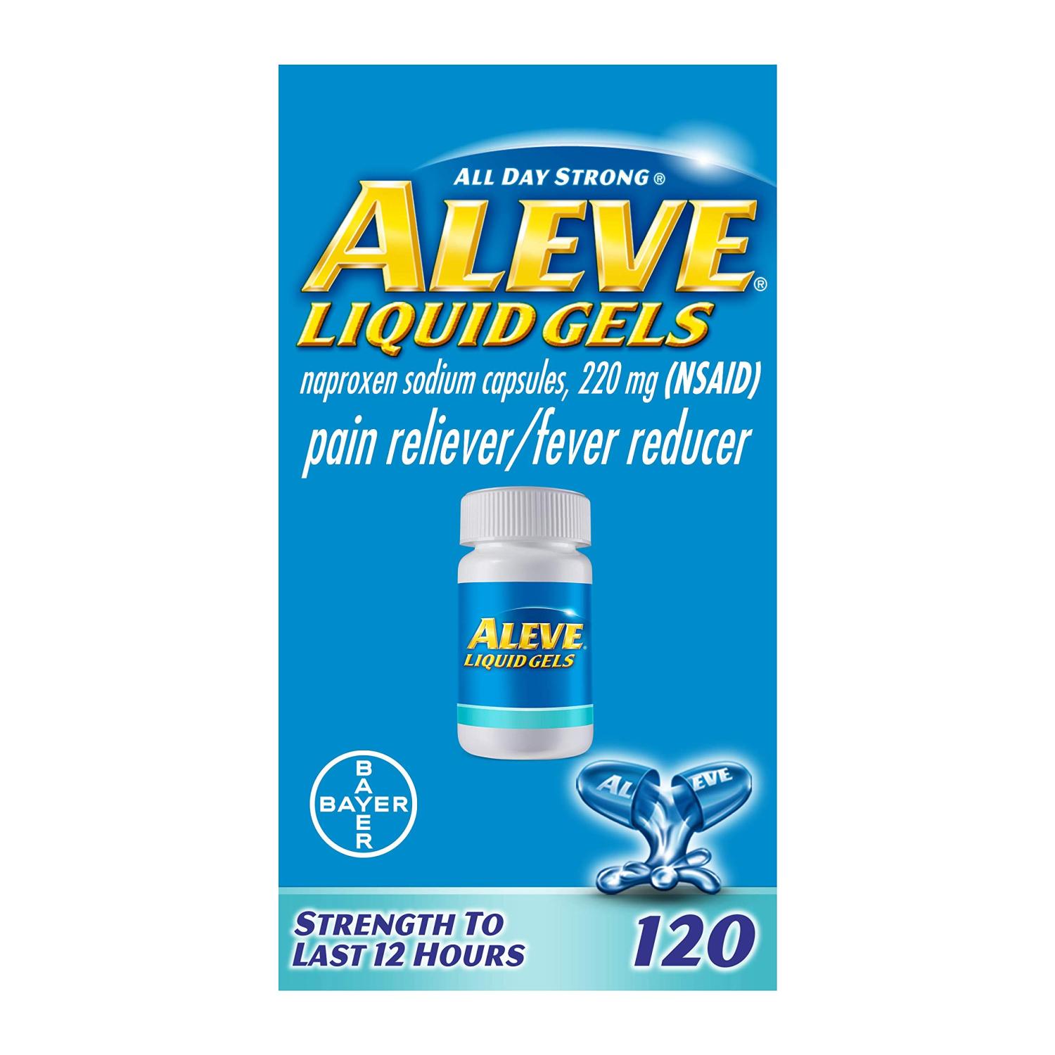 Aleve Liquid Capsules, Naproxen Sodium Capsules 220 mg (NSAID), Pain