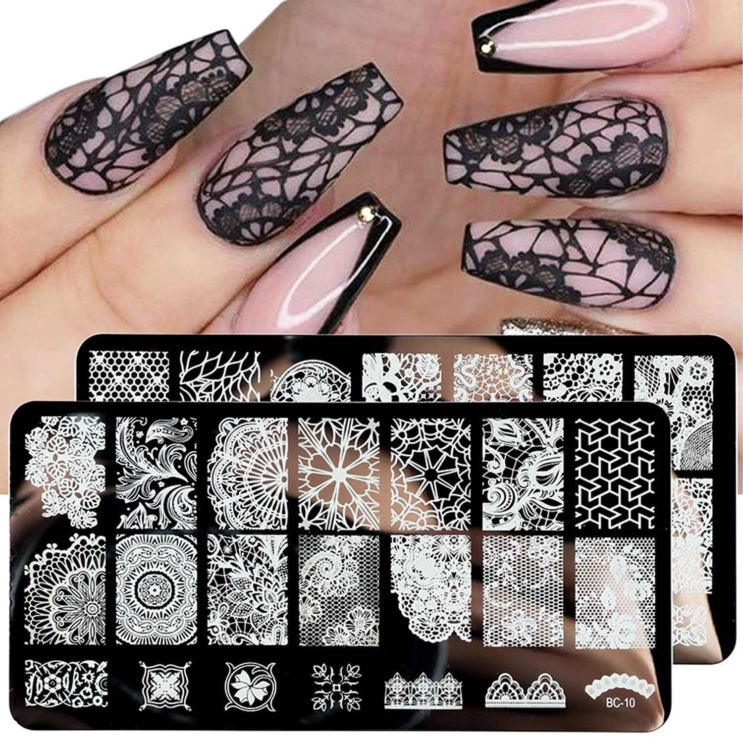 KADS Stamping Plates Leaf Nature Manicure Template Nail Art Image Plate Nail  Design Tools(NA015) : Amazon.co.uk: Beauty