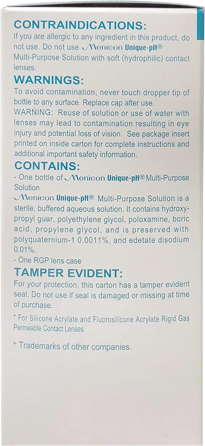 Menicon Unique pH MultiPurpose Saline Solution Travel Pack 2.5 Oz and