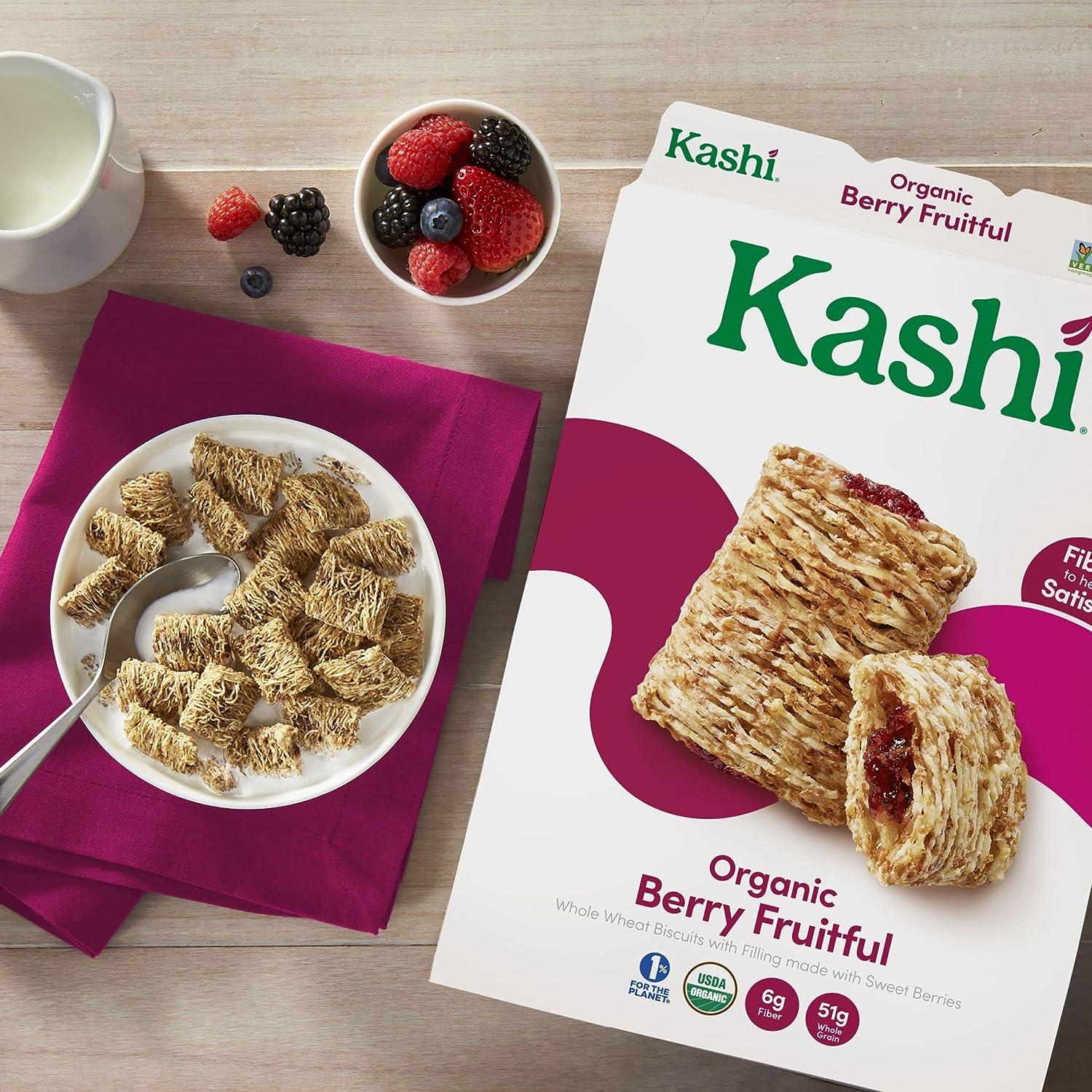 Kashi Breakfast Cereal, Vegan Protein, Organic Fiber Cereal, Berry
