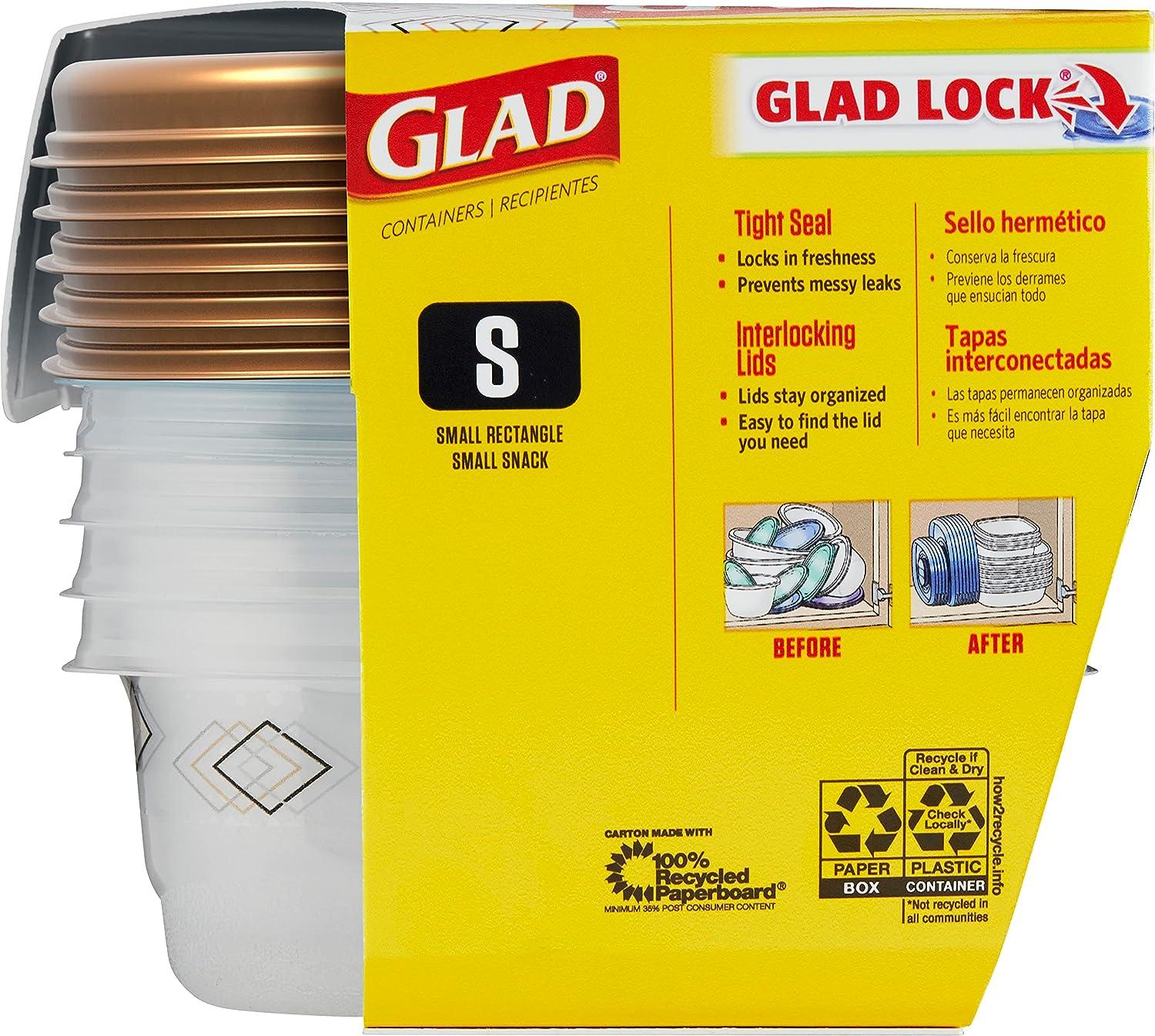 GladWare Design Series Food Storage Containers 9 Oz, 5 Ct