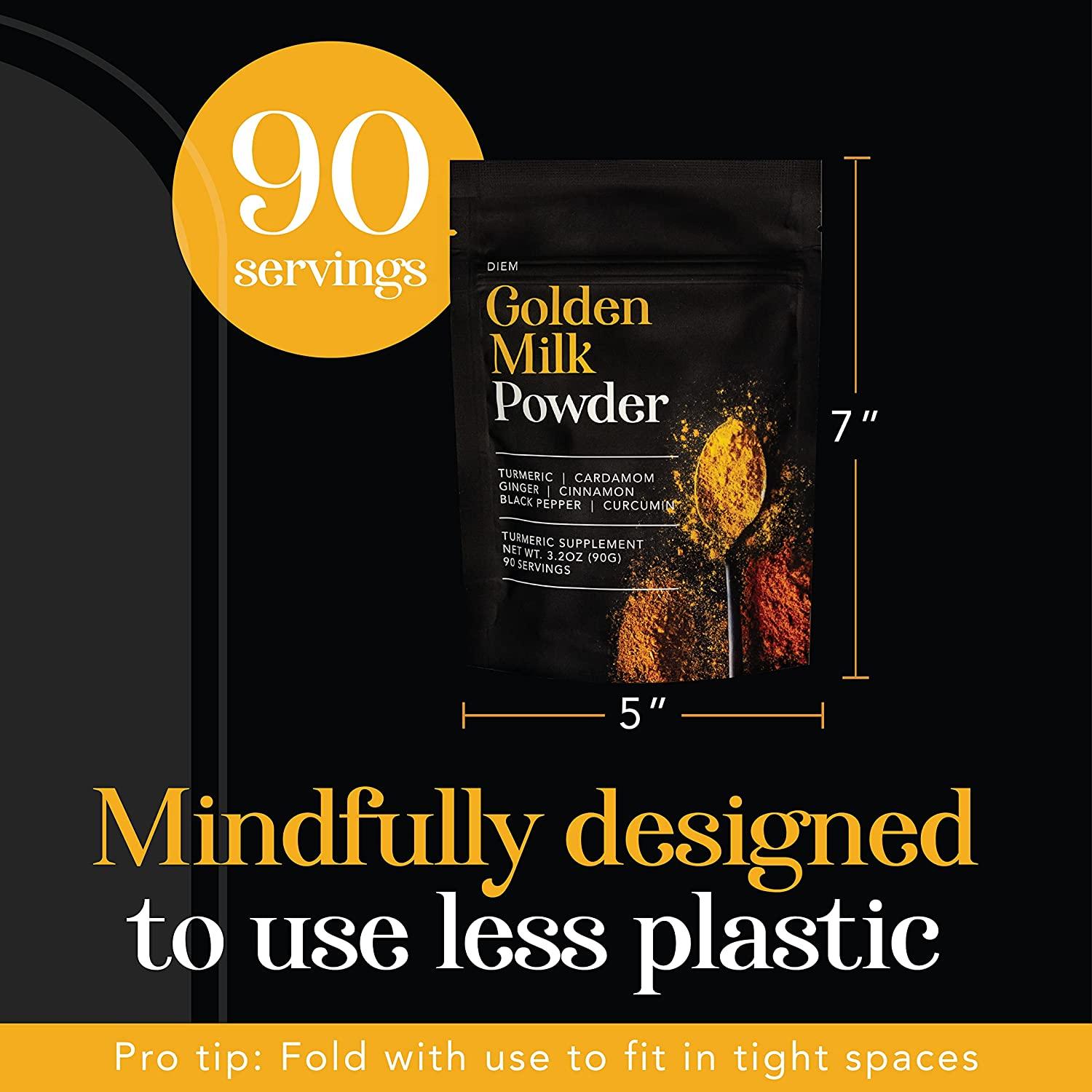 Diem Glow Organic Golden Milk Powder with Turmeric and Ginger Golden