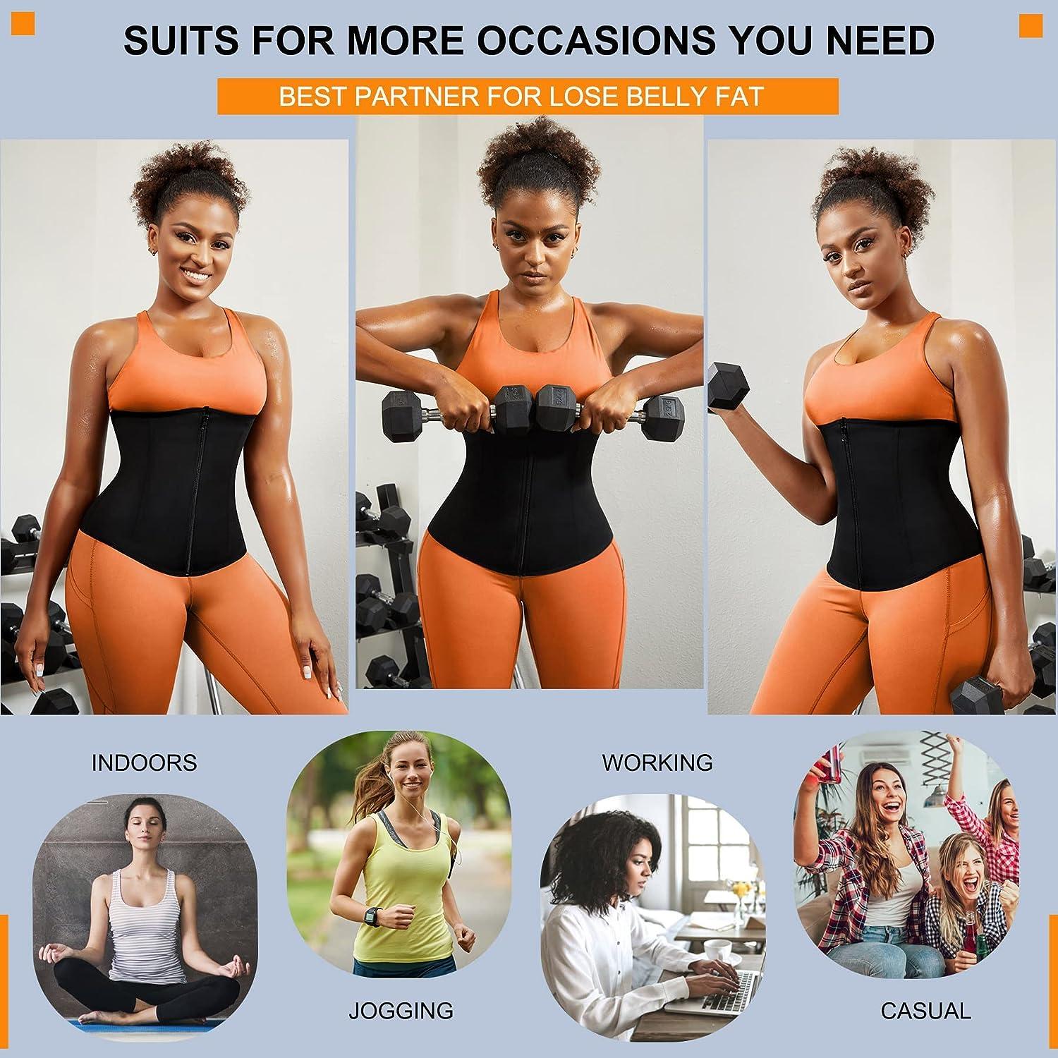 Women's Sweat Waist Trainer Vest Workout Hot Sauna Suits Tank Tops Tummy  Control Neoprene Slim Corset Compression Body Shaper (Black, Small), Waist  Trimmers -  Canada