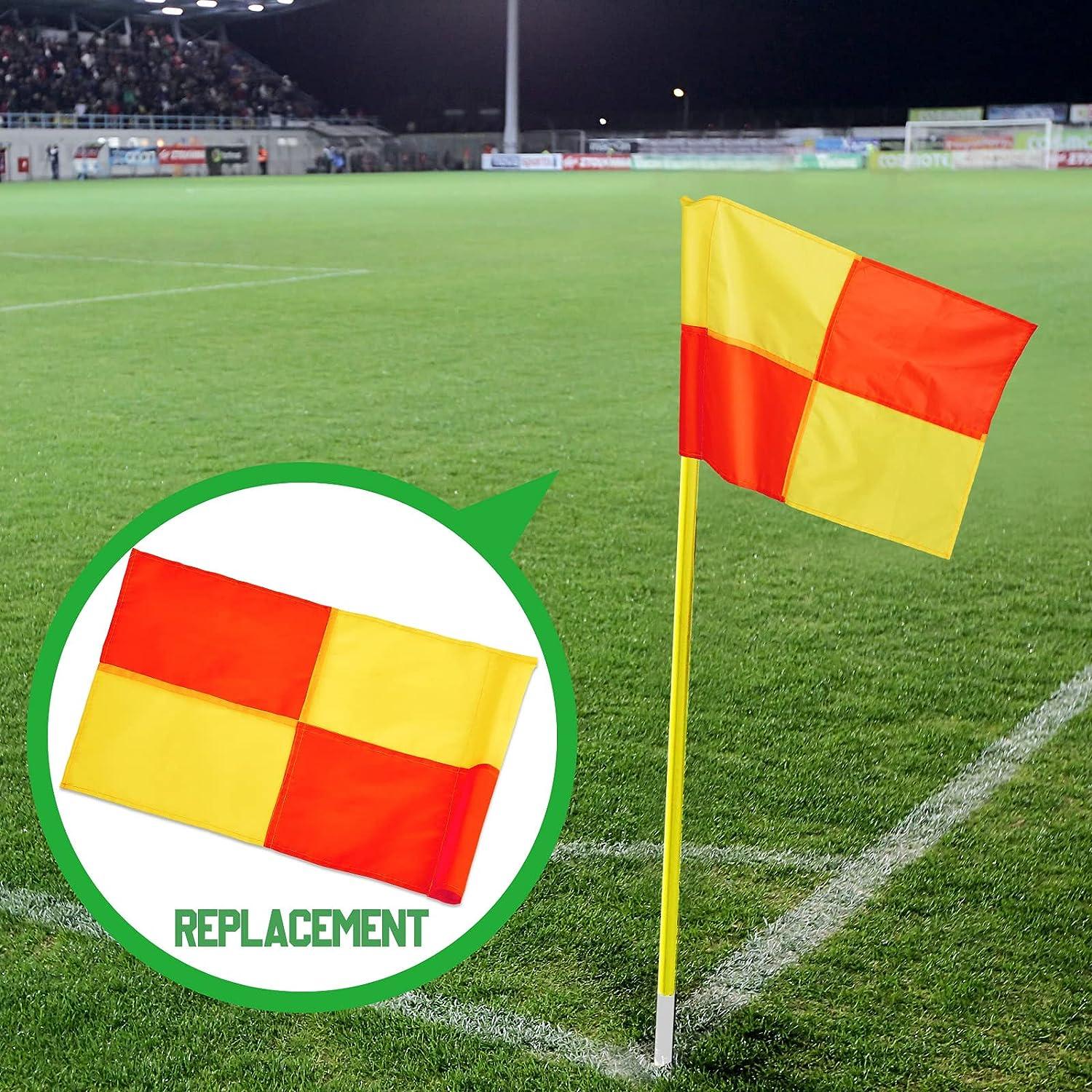 Soccer Referee Flags Set of 4 Portable Big Square Corner Flags for