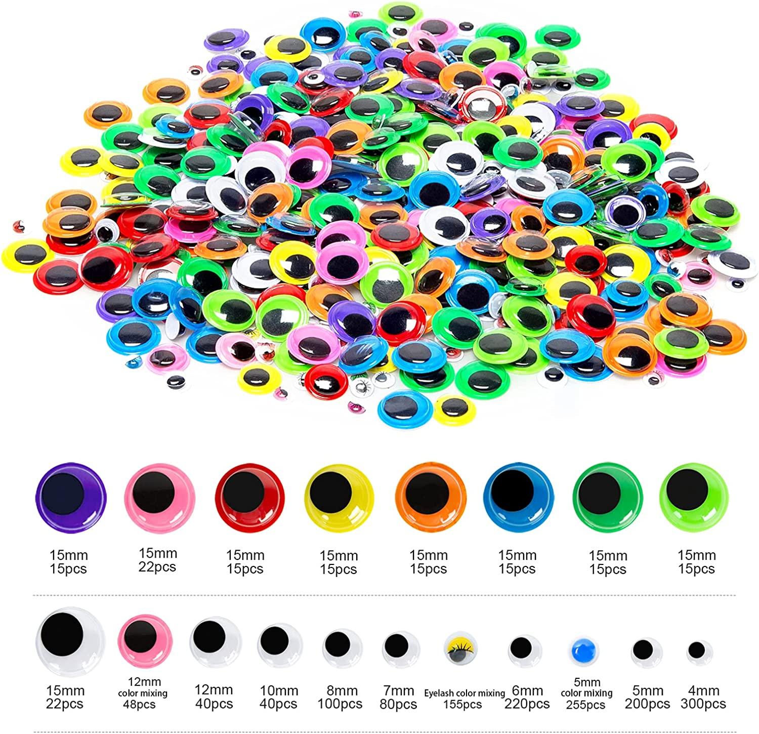 1580pcs Googly Eyes Self Adhesive for Crafts, Craft Sticker Wiggle