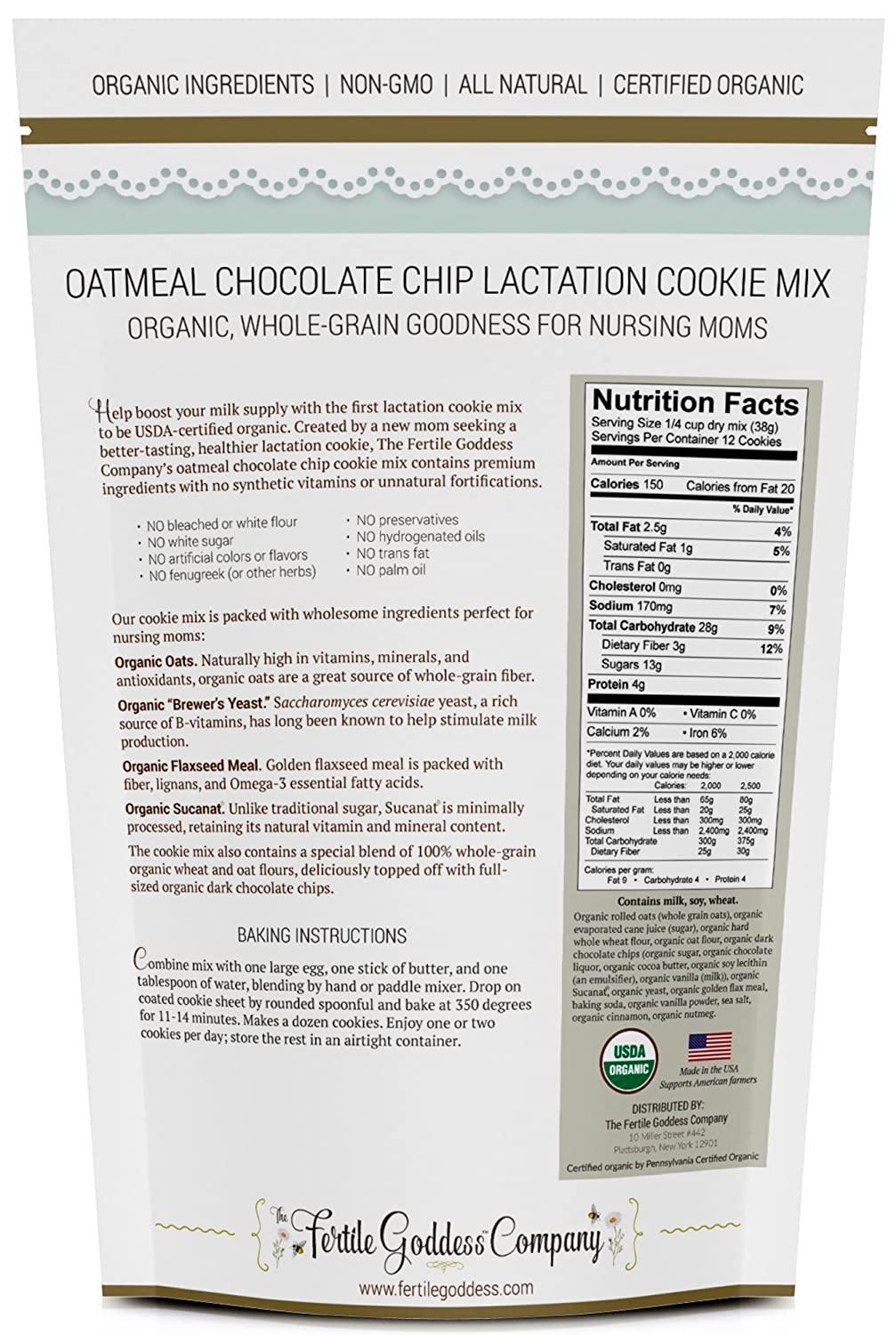 Lactation Cookie Mix (USDA Organic Certified) with Oats, Brewers Yeast
