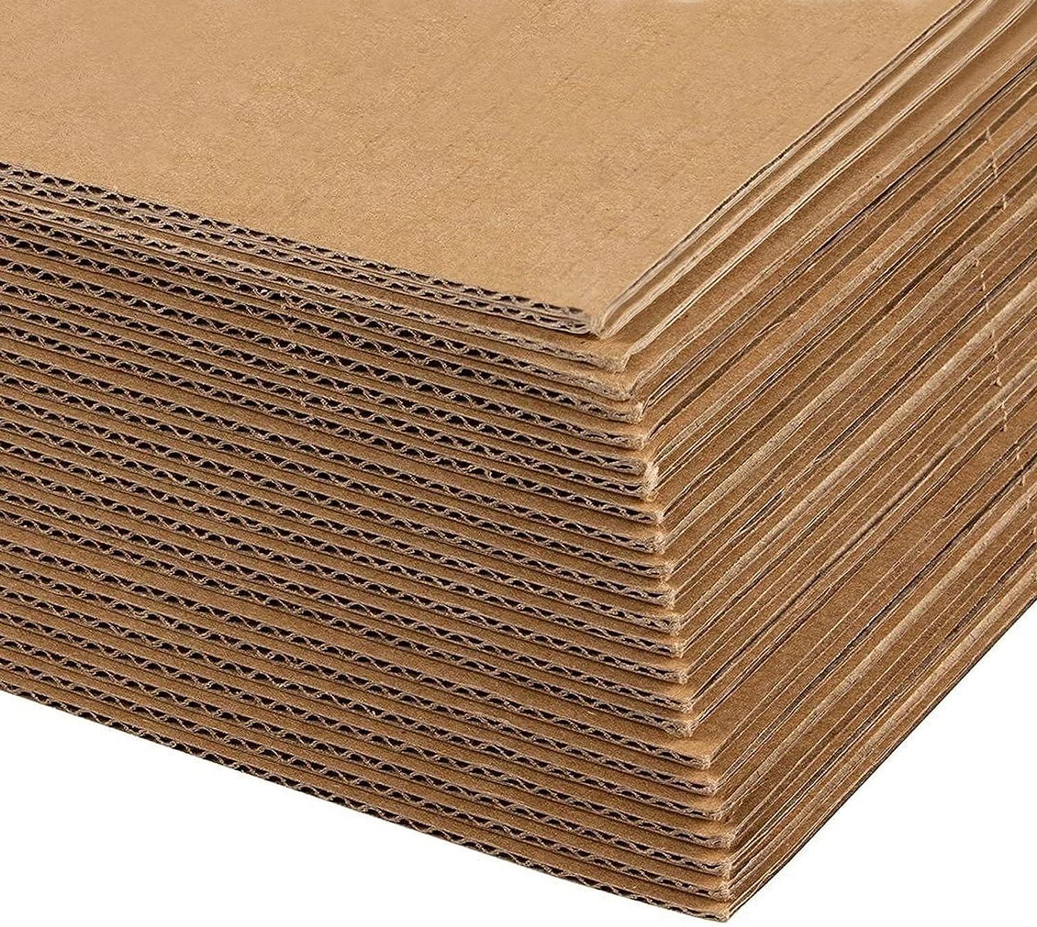 Coloured corrugated cardboard, 1 corrugated side and 1 smooth side