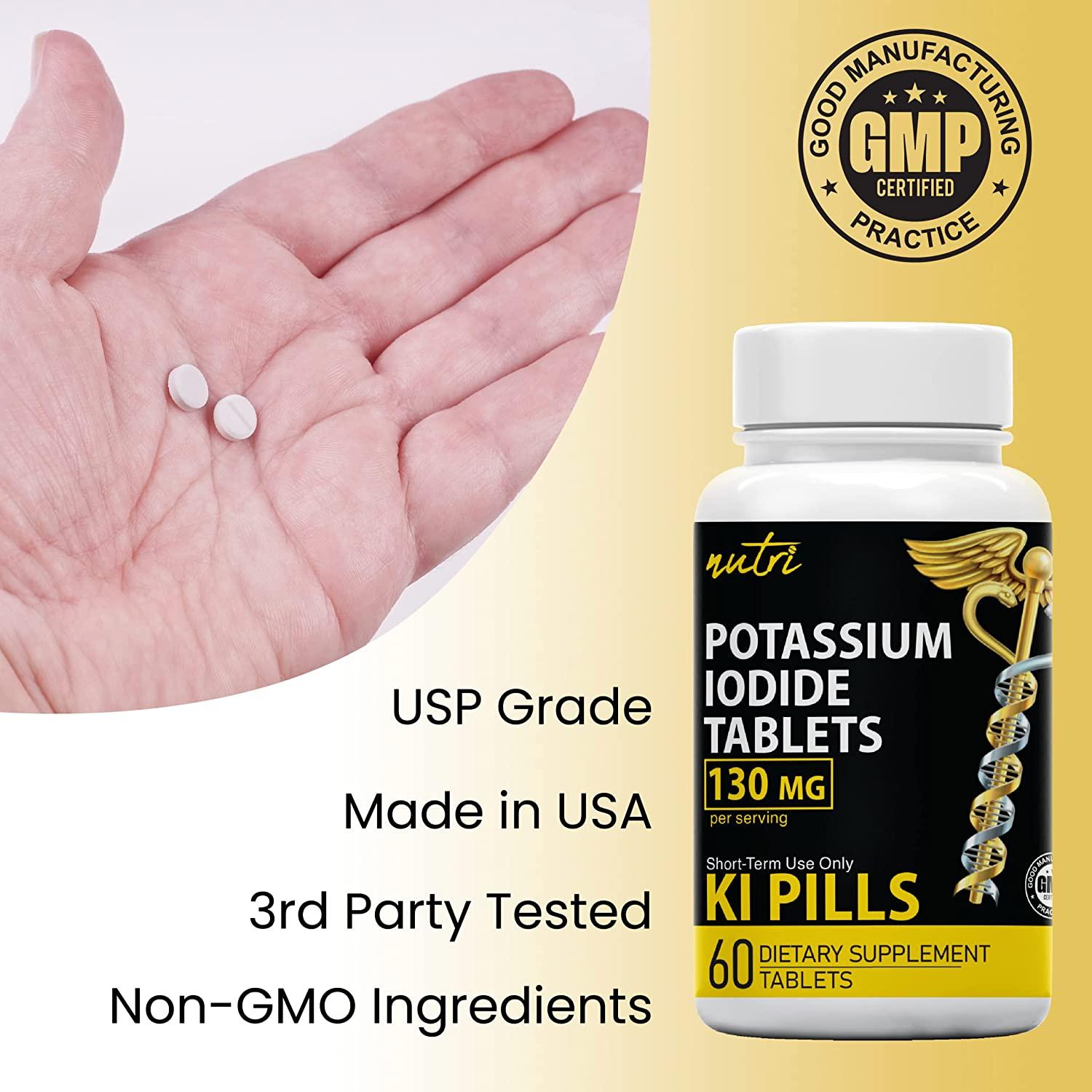 Potassium Iodide Radiation Tablets 130mg (60 ct) EXP 10/2032 Anti
