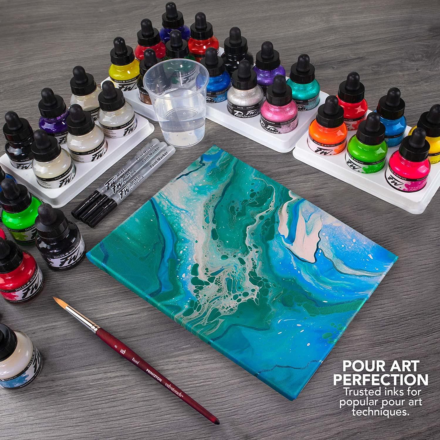 Daler Rowney FW Acrylic Ink Bottle Process Cyan - Versatile Acrylic Drawing  Ink for Artists and Students - Permanent Calligraphy Ink - Archival Ink
