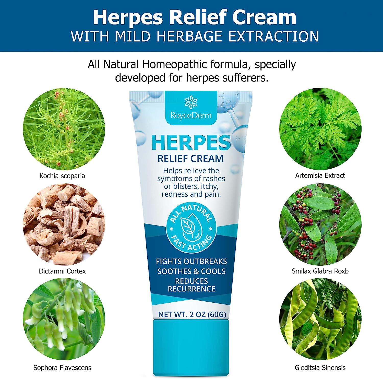 Roycederm Herpes Relief Cream 60g Gentle Treatment for Sensitive Skin