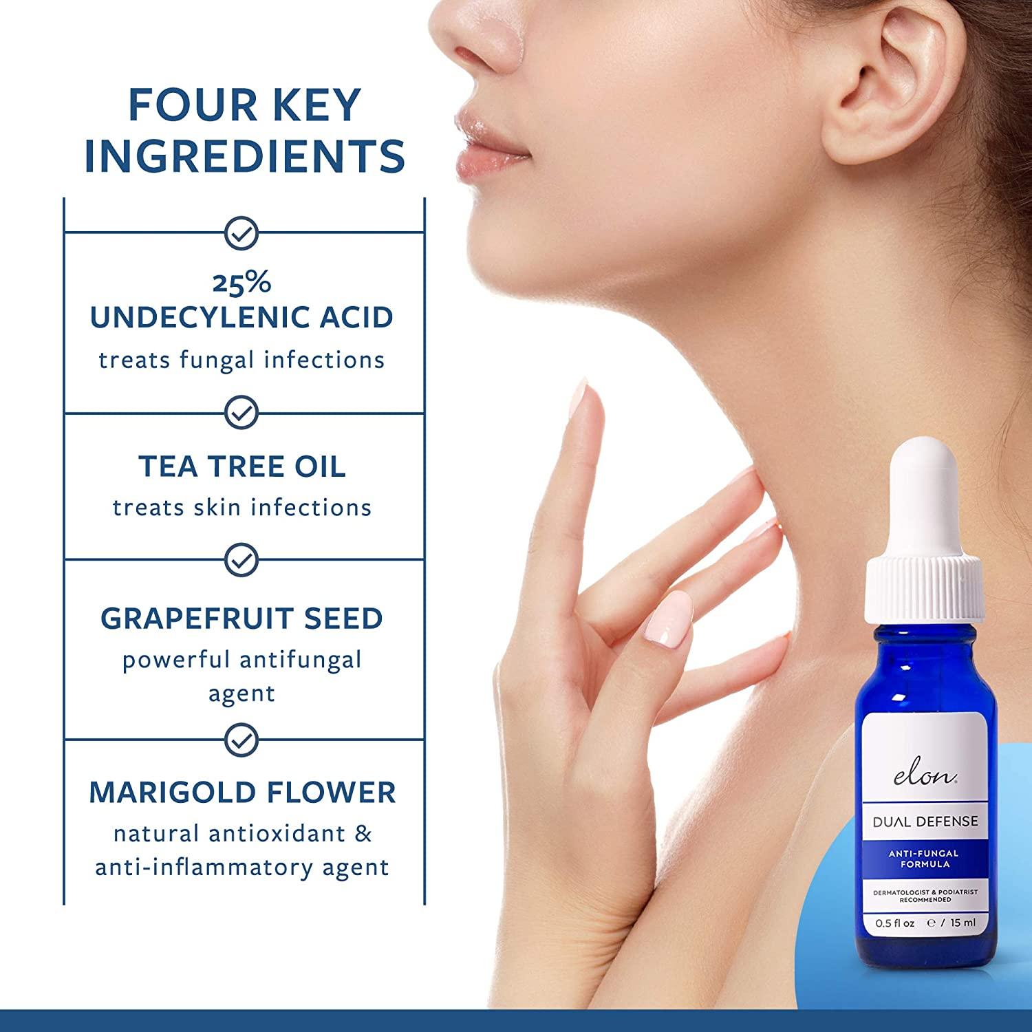 Elon Dual Defense AntiFungal Formula 25 Undecylenic Acid Treat
