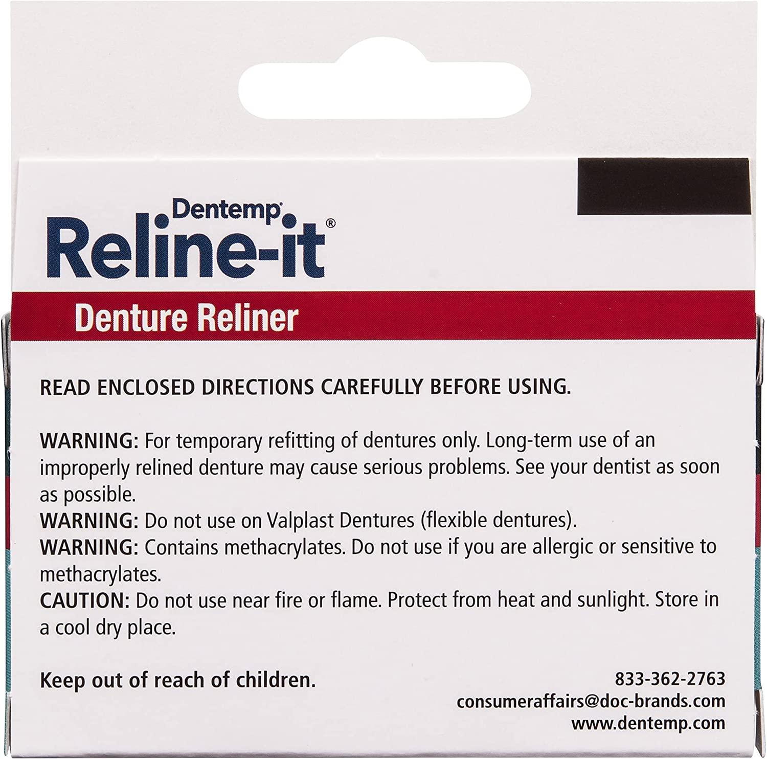Dentemp Repairit Denture Repair Kit & Relineit Denture Reliner