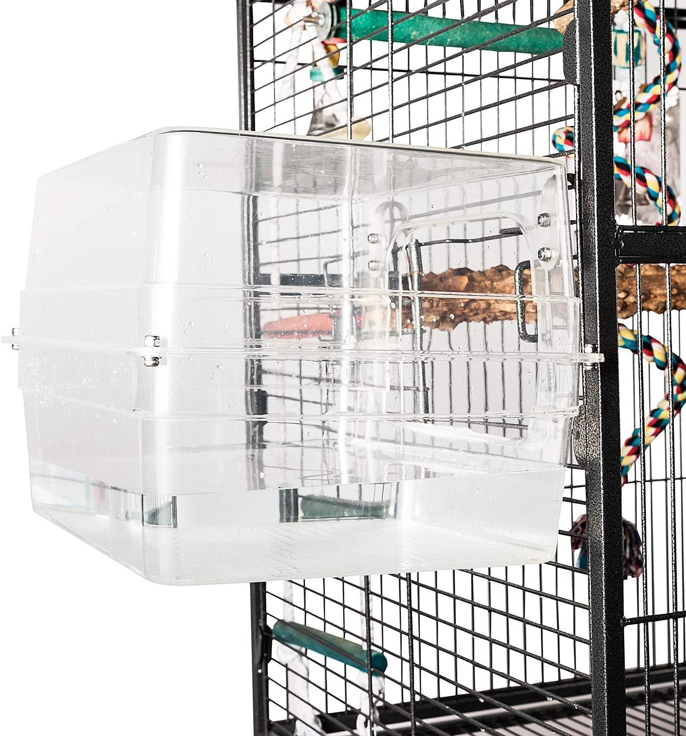 Colorday Large Bird Bath with Clear View,for African Grey,Conure