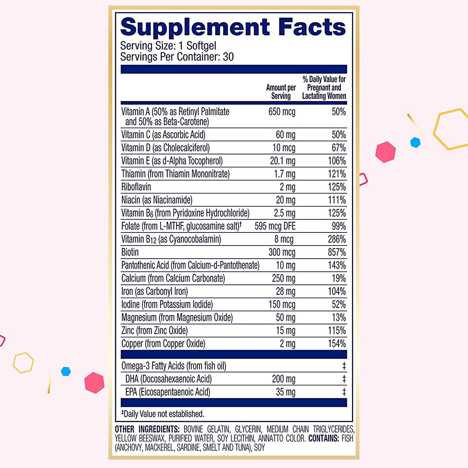 Enfamom Prenatal Multivitamin Softgels 30 ct Omega3 DHA, Folate