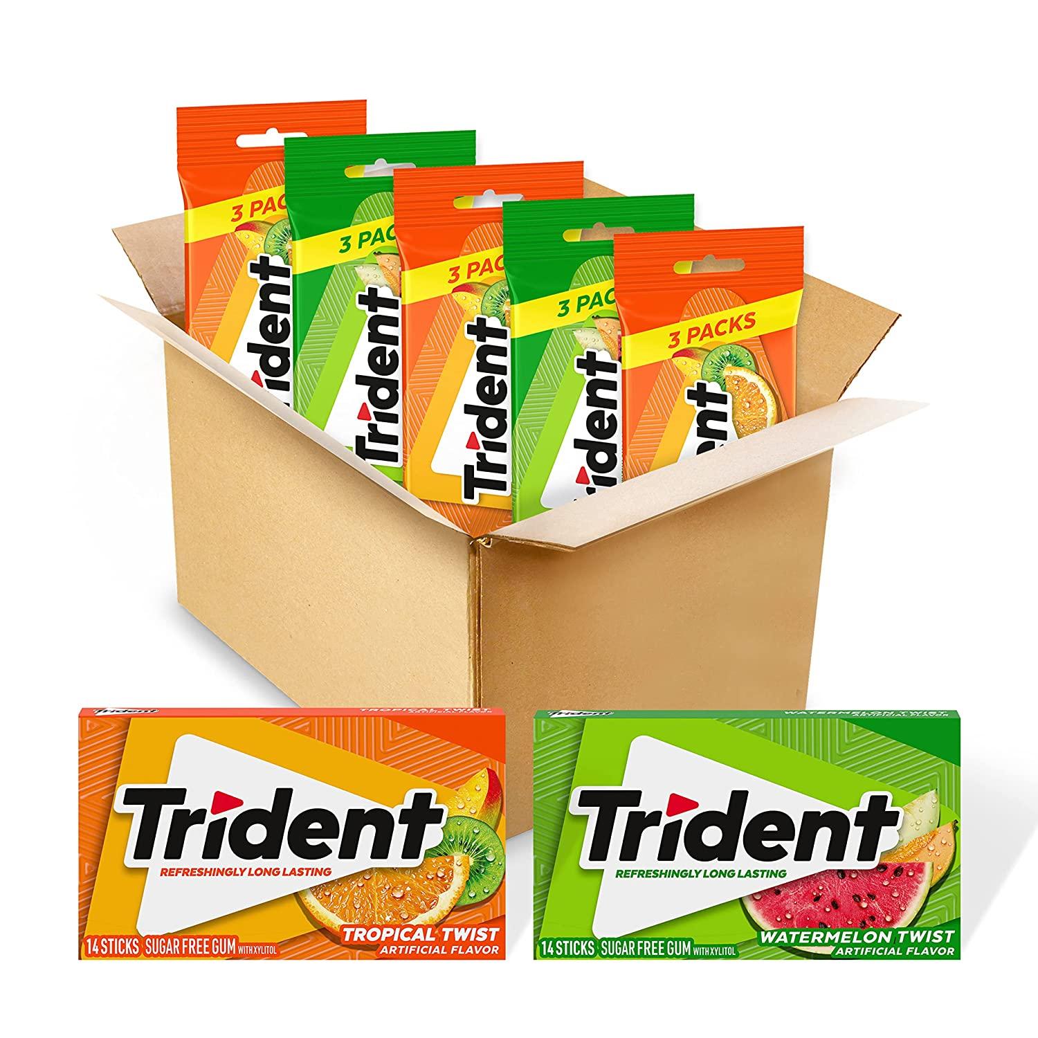 Trident Sugar Free Gum Variety Pack Watermelon & Tropical Twist
