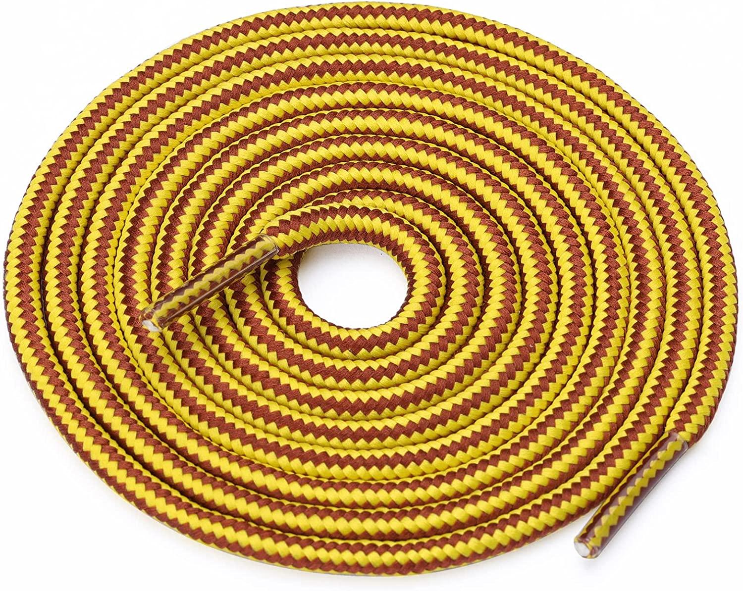 Stepace Round Shoelaces 2 Pairs Heavy Duty Boot Shoe Laces for