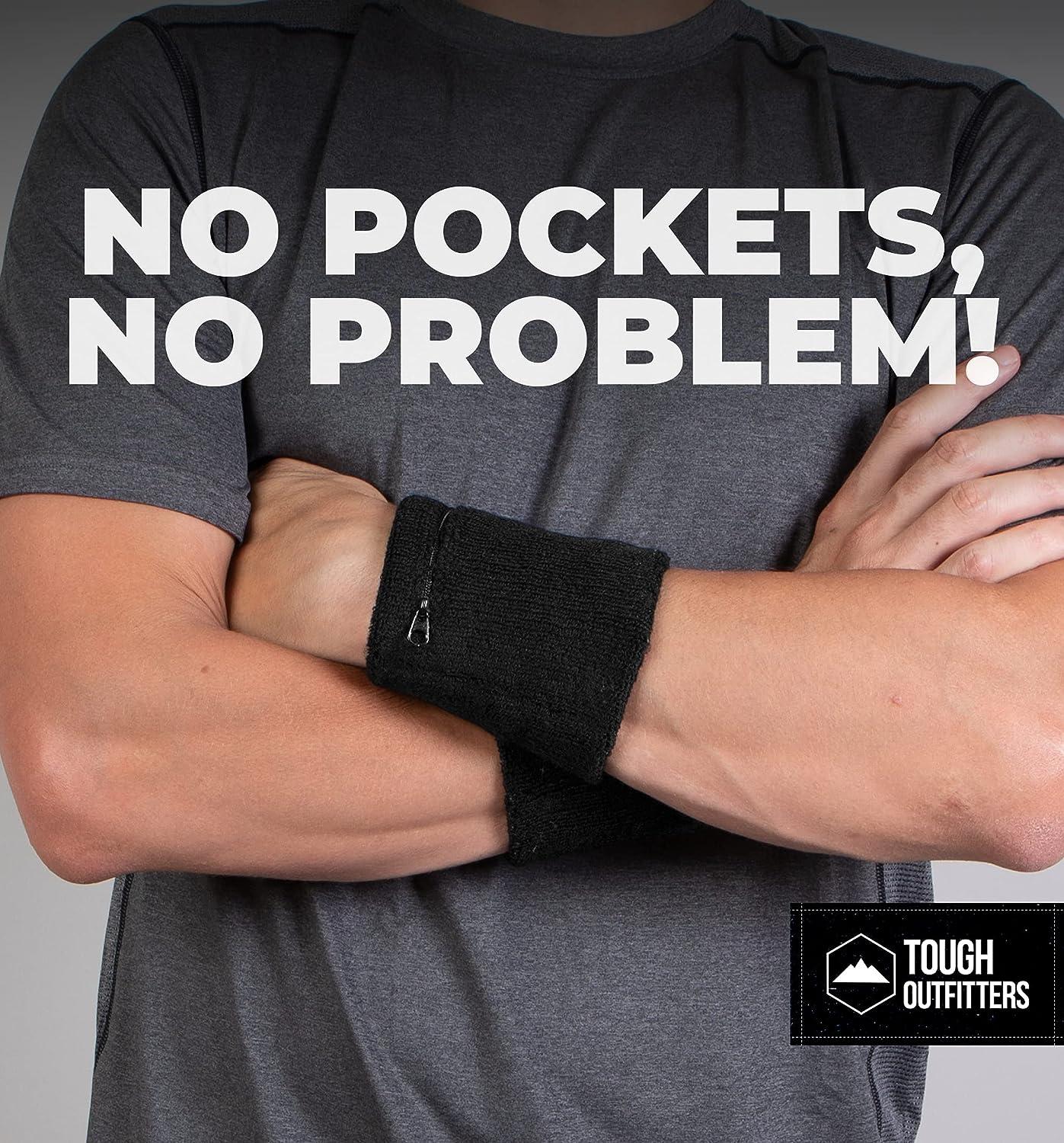 Wrist Wallet with Zipper Sweat Wristband for Men Women