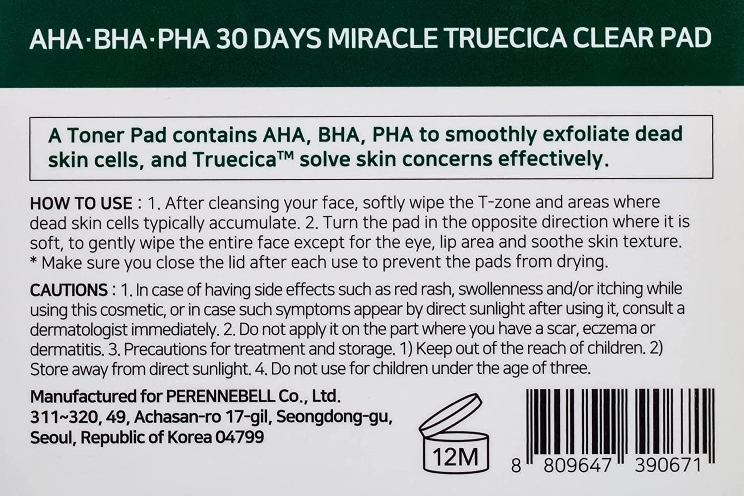 AHA-BHA-PHA 30 Days Miracle Truecica Clear Pad