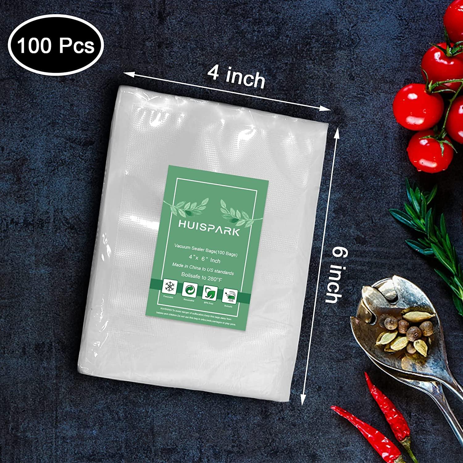 ATSAMFR 4mil 100 Gallon Size11x16Inch Vacuum Sealer Food Bags with BPA Free,Heavy Duty,Great for VAC Storage or Sous Vide Cooking