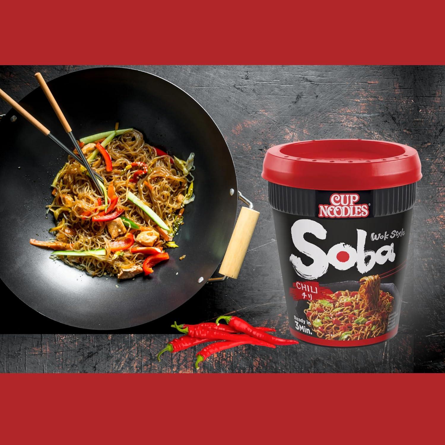 Nissin Soba Noodles Chili Flavour 8 Pack Wok Style Nissin Noodles