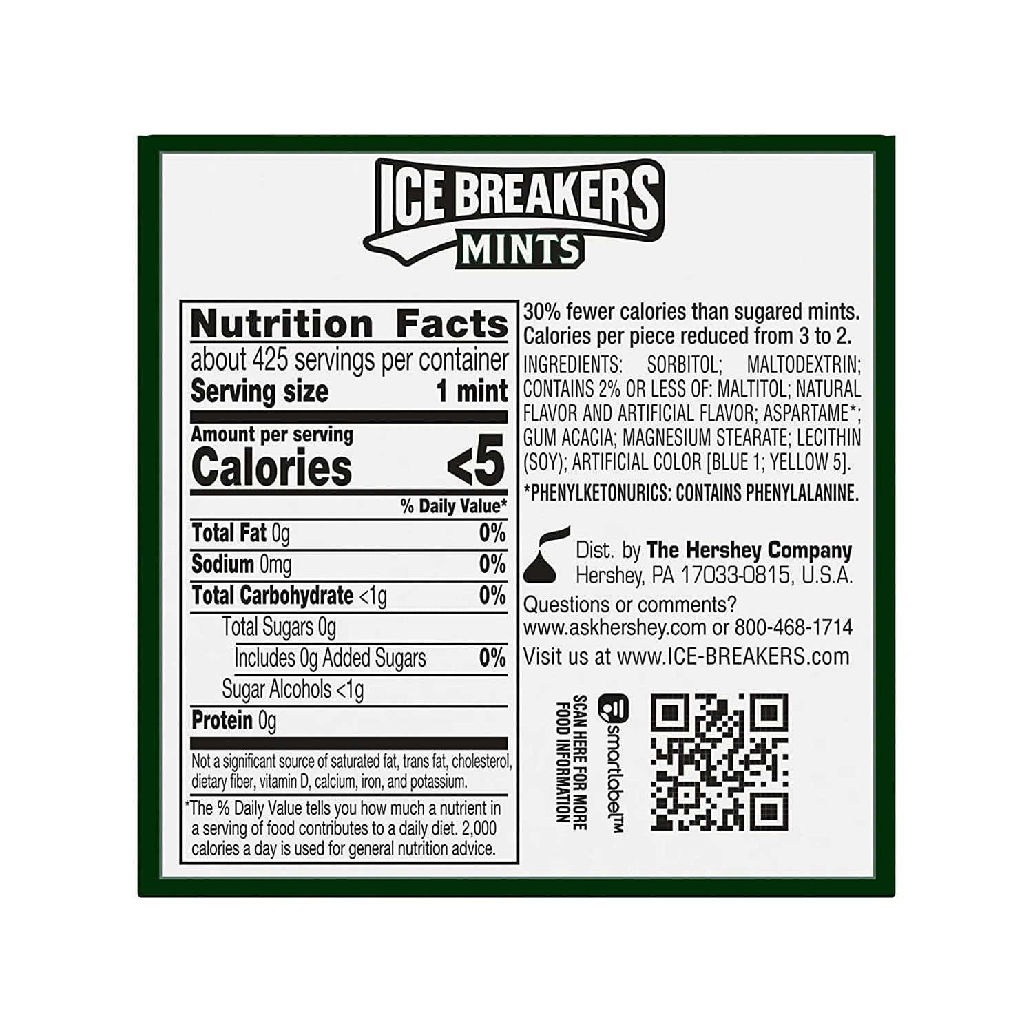 ICE BREAKERS Spearmint Sugar Free Mints, Bulk, 1.5 oz Tins (8 ct)
