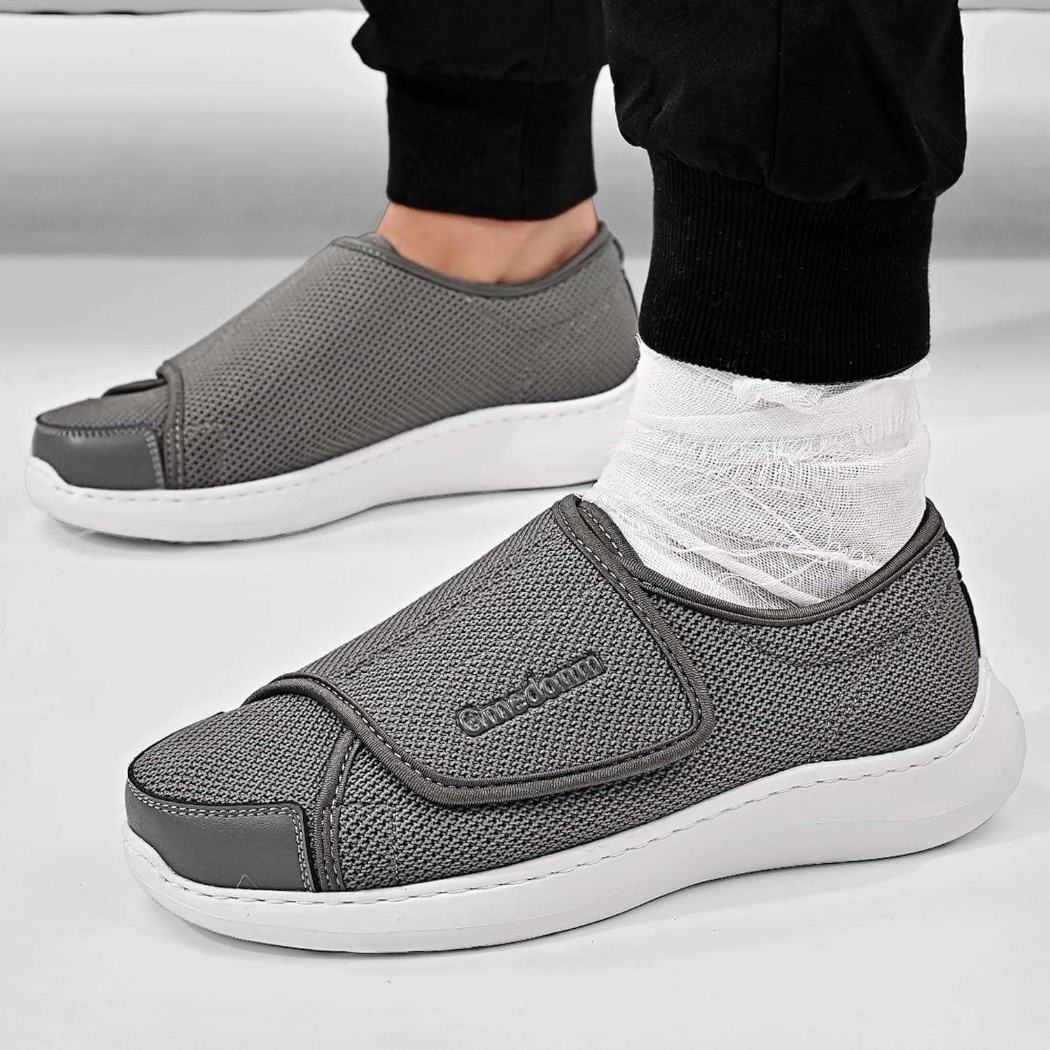 Amazon.com: Diabetic Shoes for Elderly Men,Non-Slip Lightweight Sneakers  with Classic Air Cushion for Diabetic Edema Plantar Fasciitis Men 5/Women 6  : Health & Household